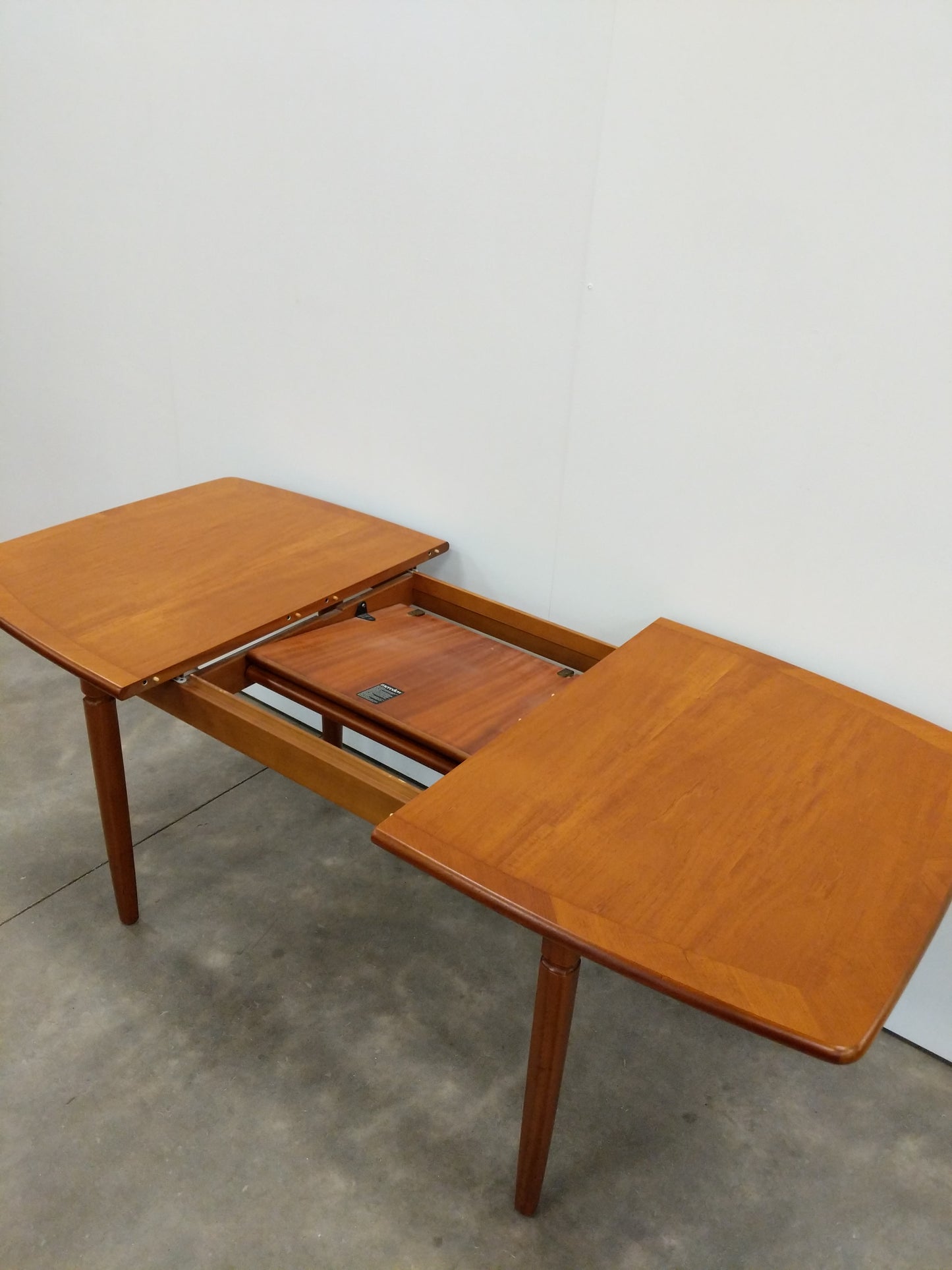 Vintage Mid Century Modern Teak Extendable Dining Table by Meredew