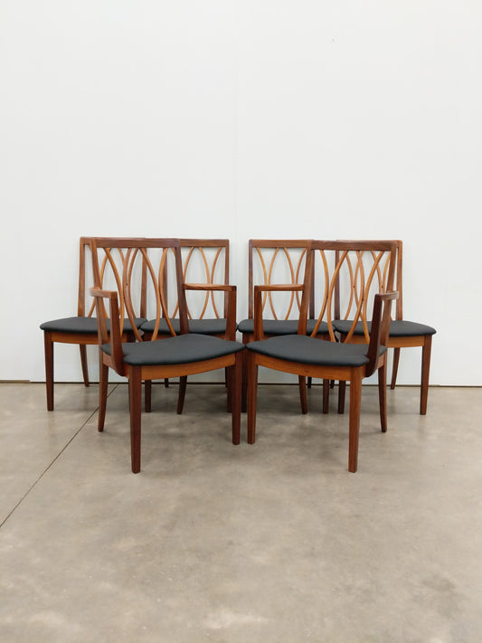 Set of 6 Vintage Mid Century Modern Dining Chairs by G Plan
