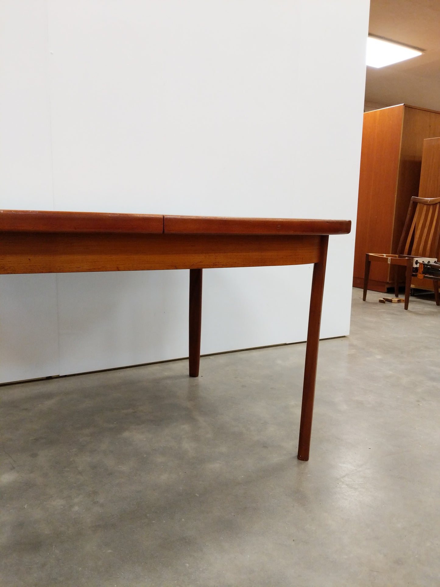 Vintage Mid Century Modern Teak Extendable Dining Table by Elliotts