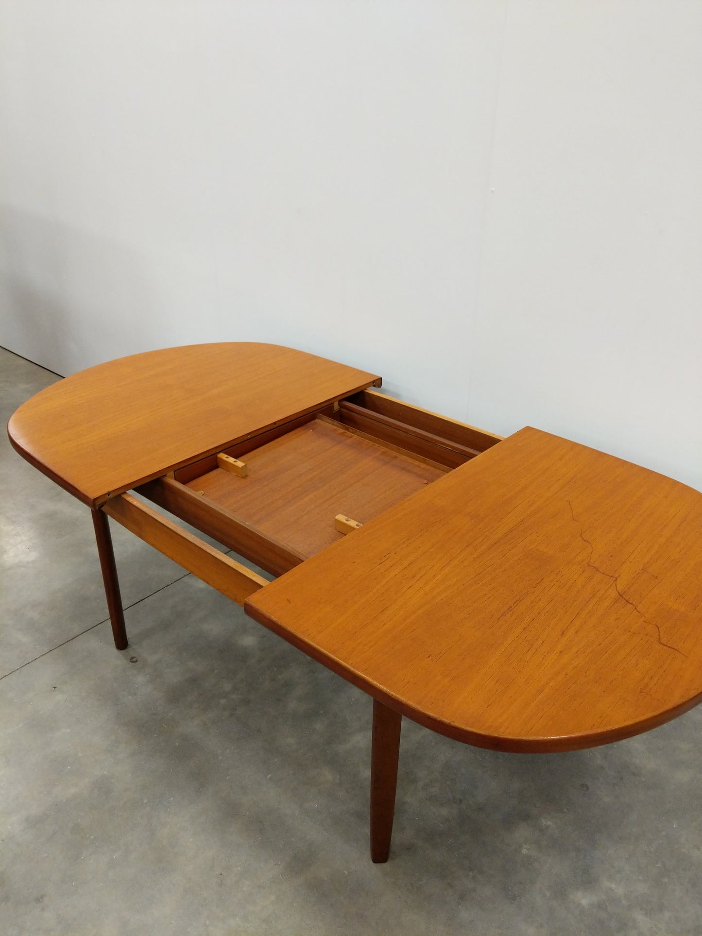 Vintage Mid Century Modern Teak Extendable Dining Table by Elliotts
