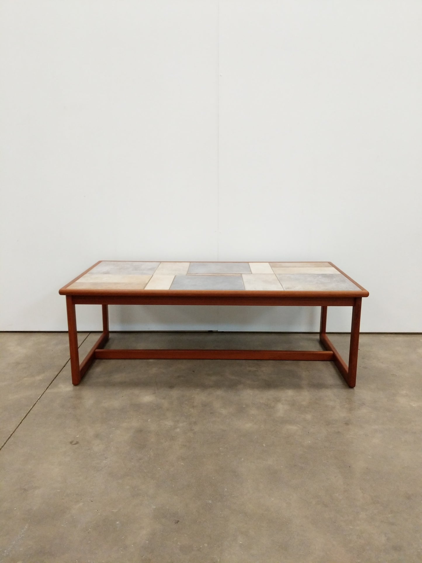 Vintage Danish Modern Teak and Tile Coffee Table by Toften