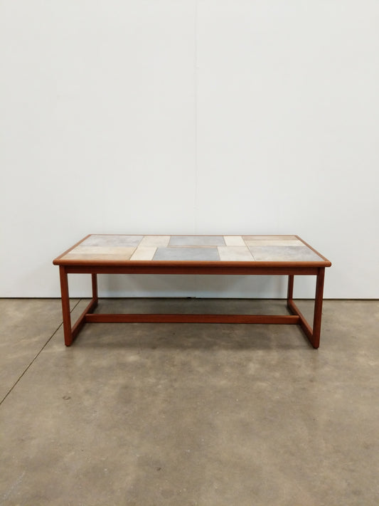Vintage Danish Modern Teak and Tile Coffee Table by Toften