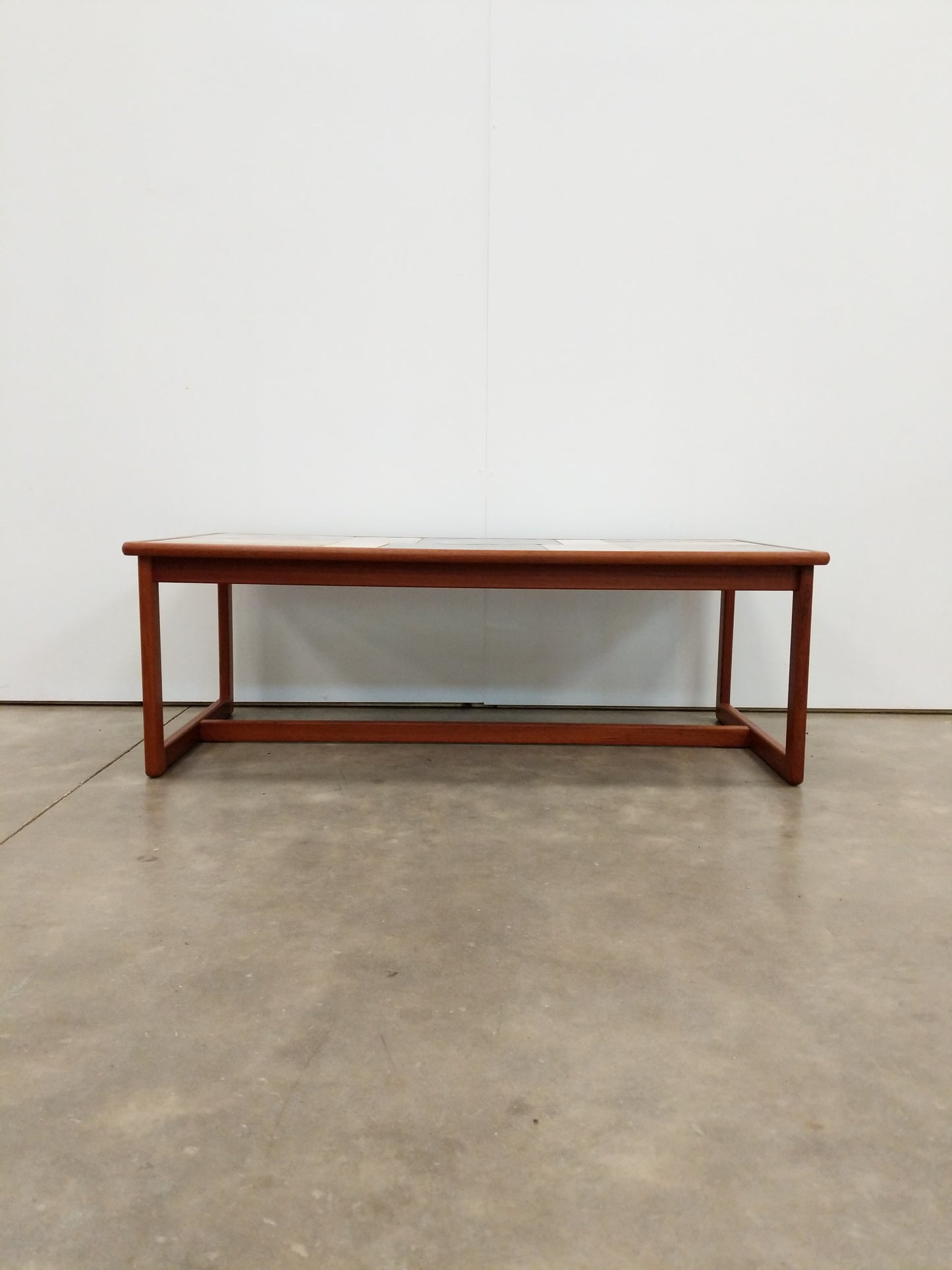 Vintage Danish Modern Teak and Tile Coffee Table by Toften