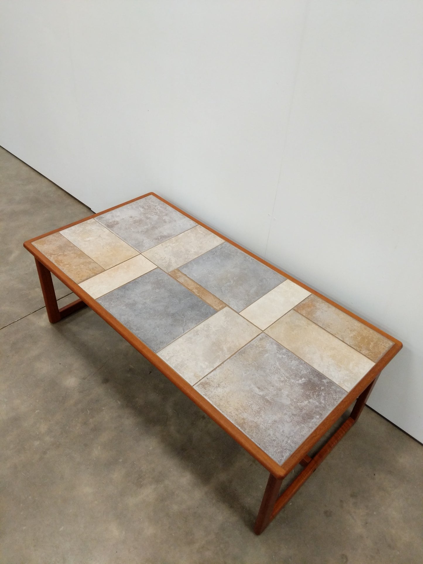 Vintage Danish Modern Teak and Tile Coffee Table by Toften
