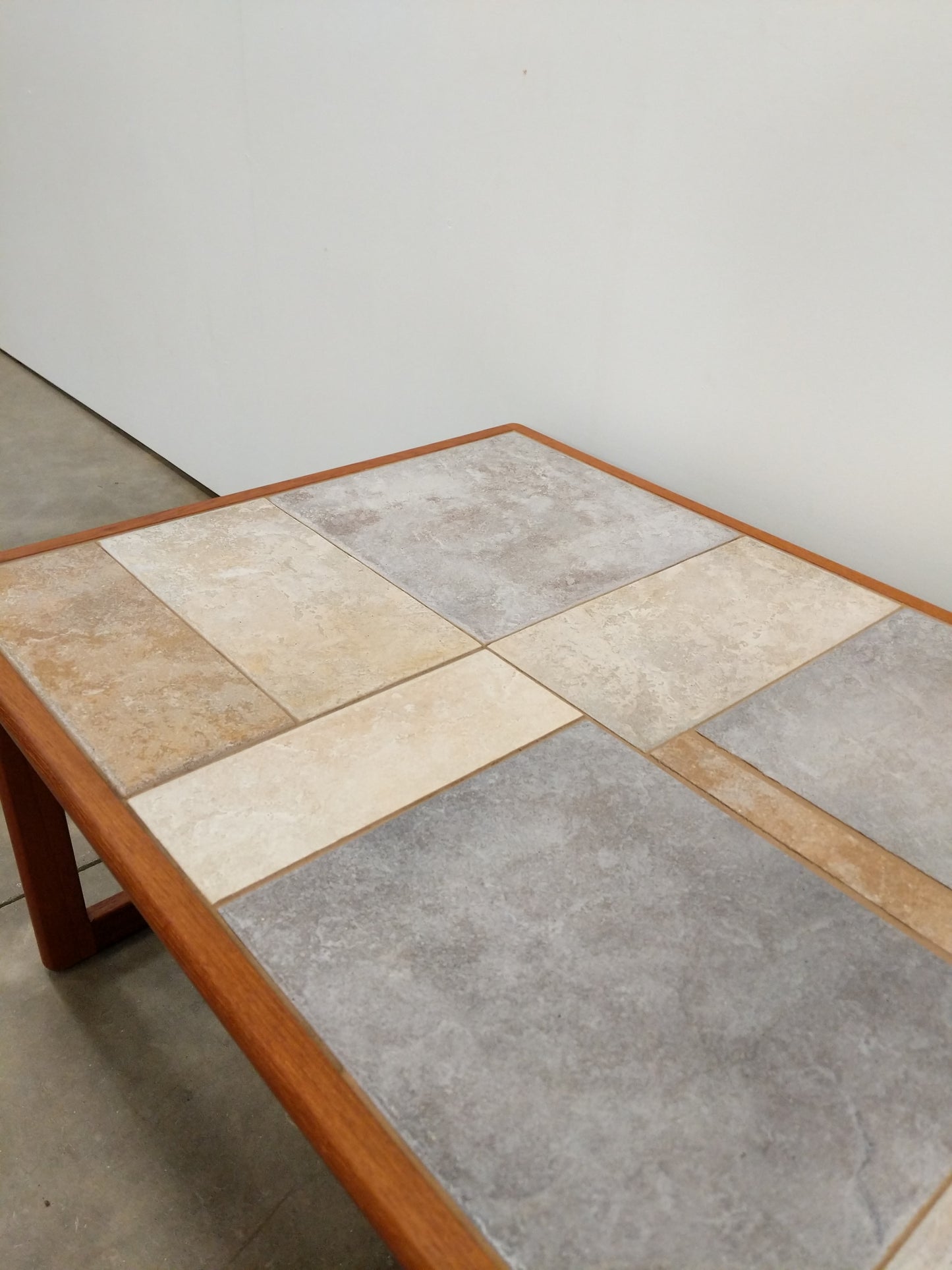 Vintage Danish Modern Teak and Tile Coffee Table by Toften