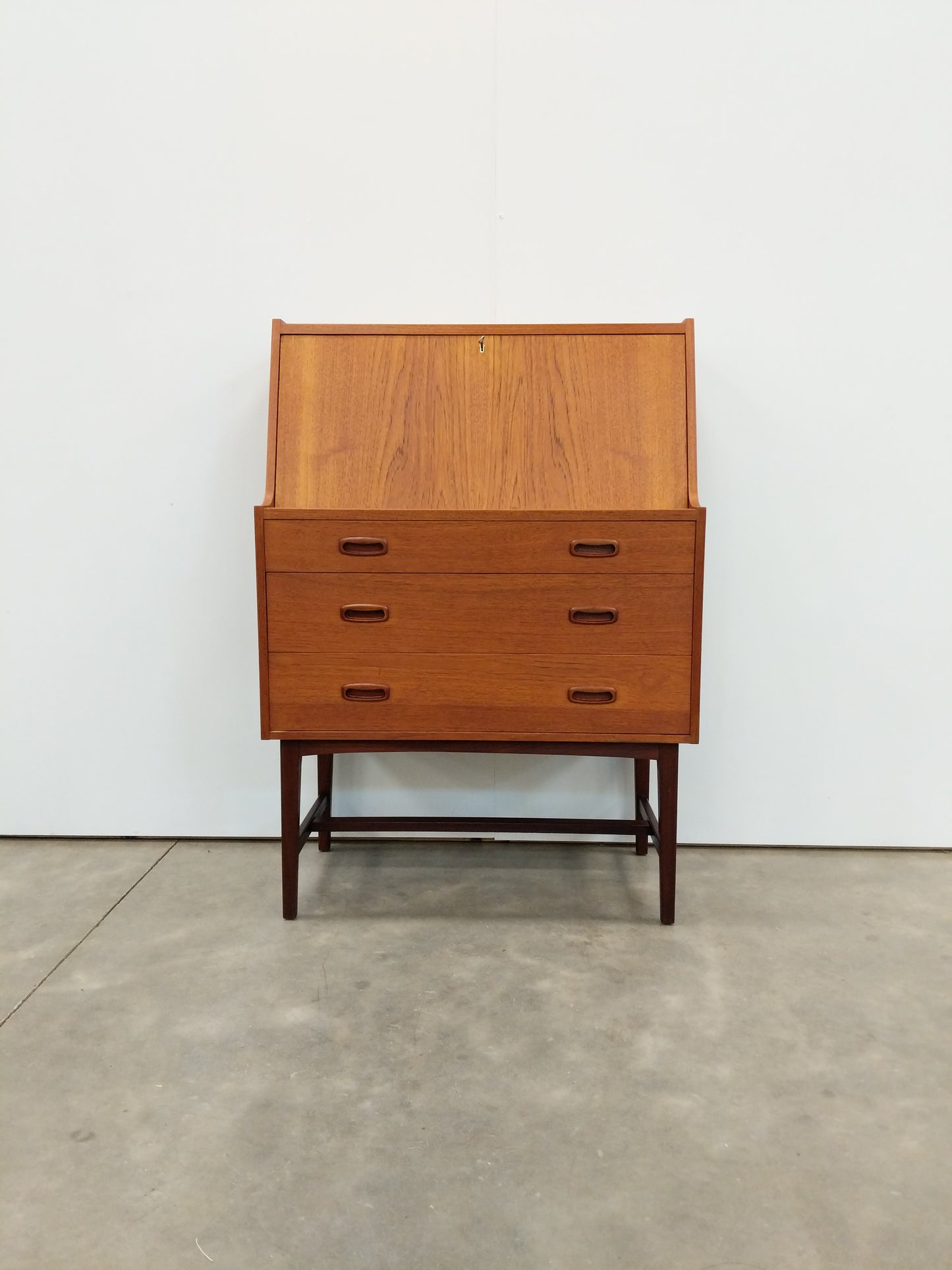 Vintage Mid Century Modern Teak Secretary Desk