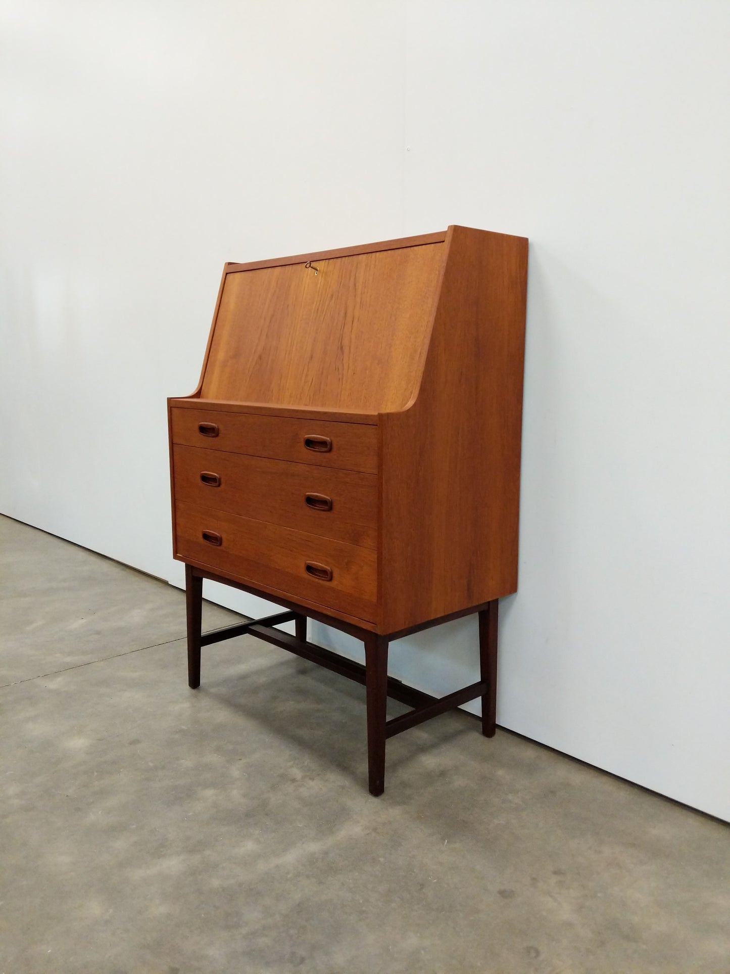 Vintage Mid Century Modern Teak Secretary Desk