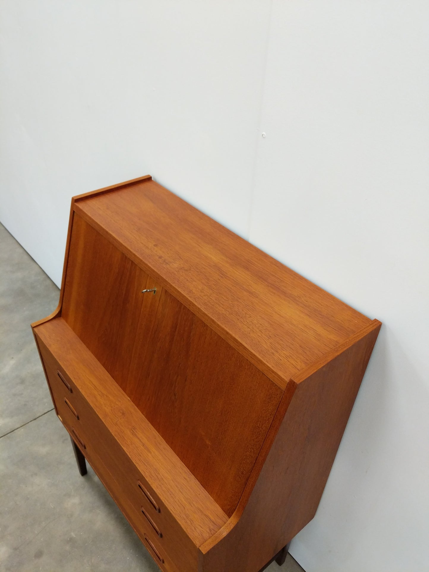 Vintage Mid Century Modern Teak Secretary Desk