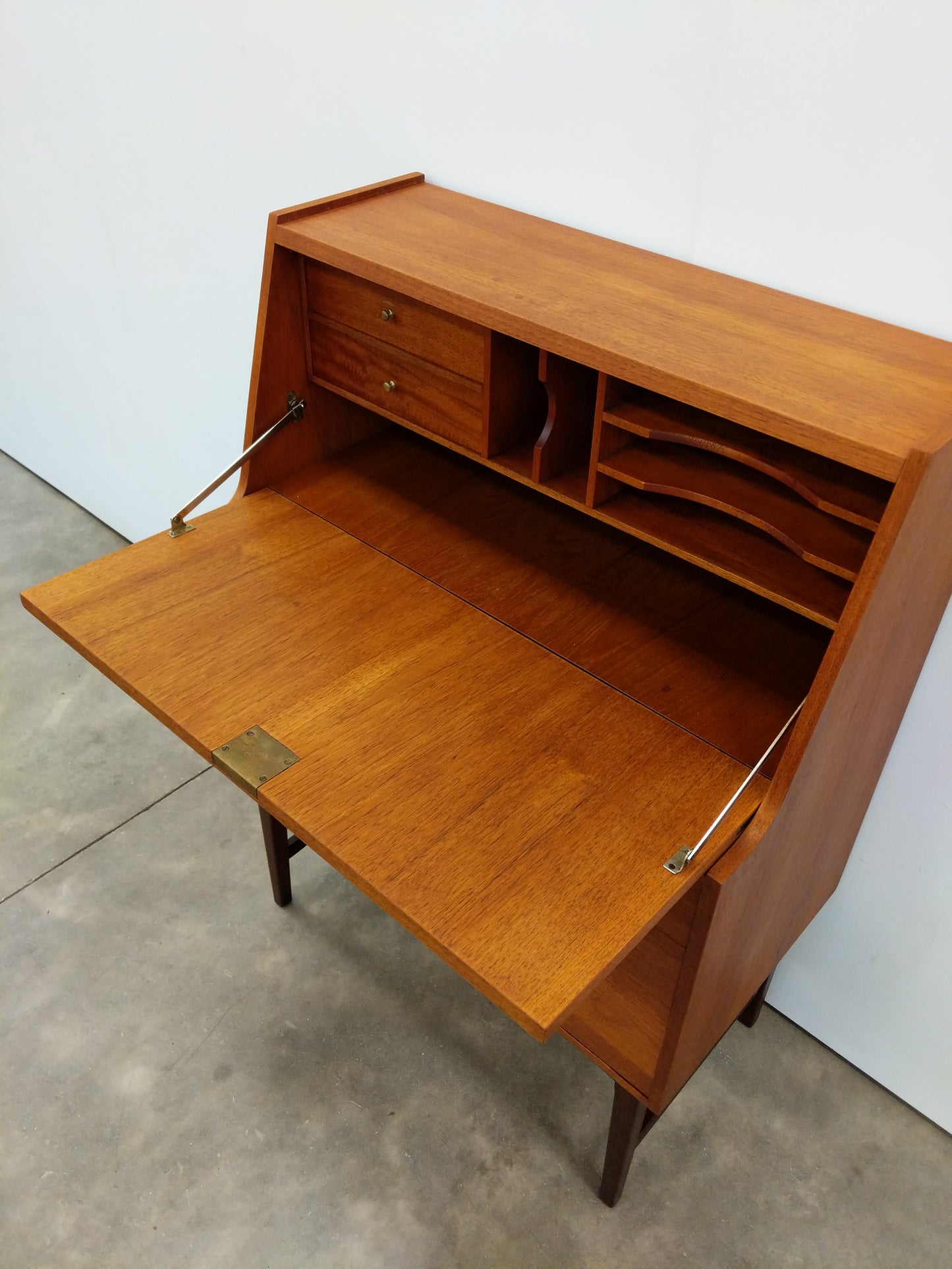 Vintage Mid Century Modern Teak Secretary Desk