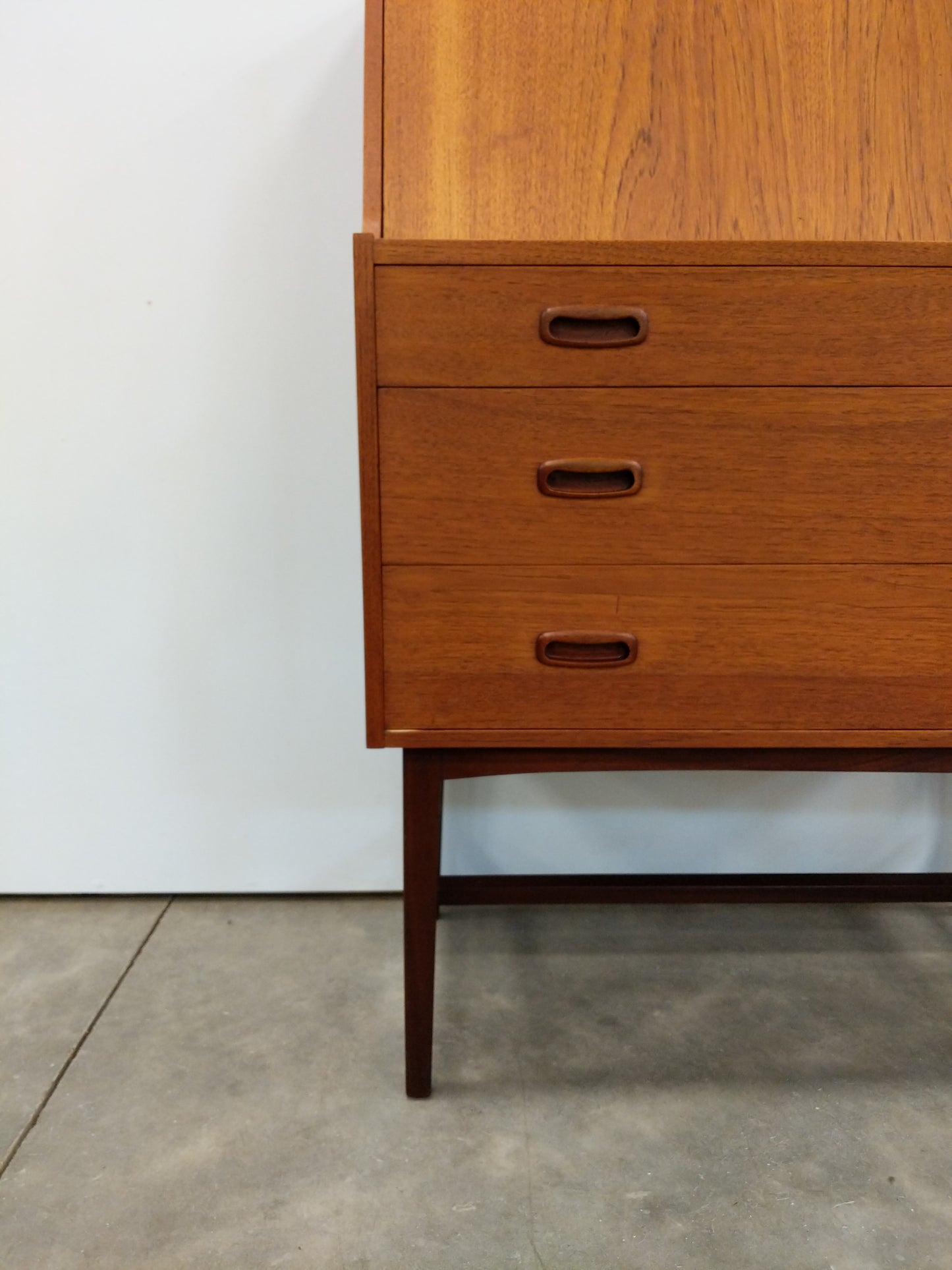 Vintage Mid Century Modern Teak Secretary Desk