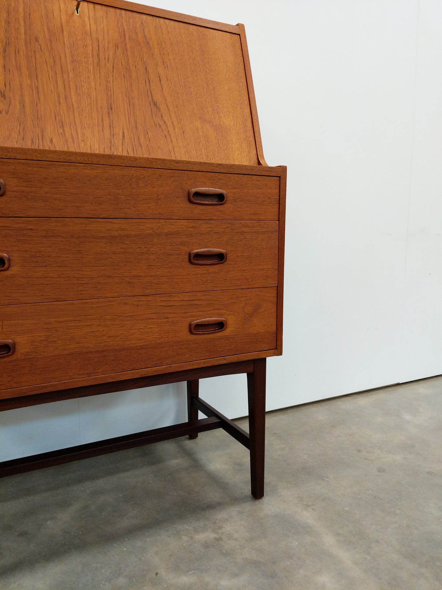 Vintage Mid Century Modern Teak Secretary Desk