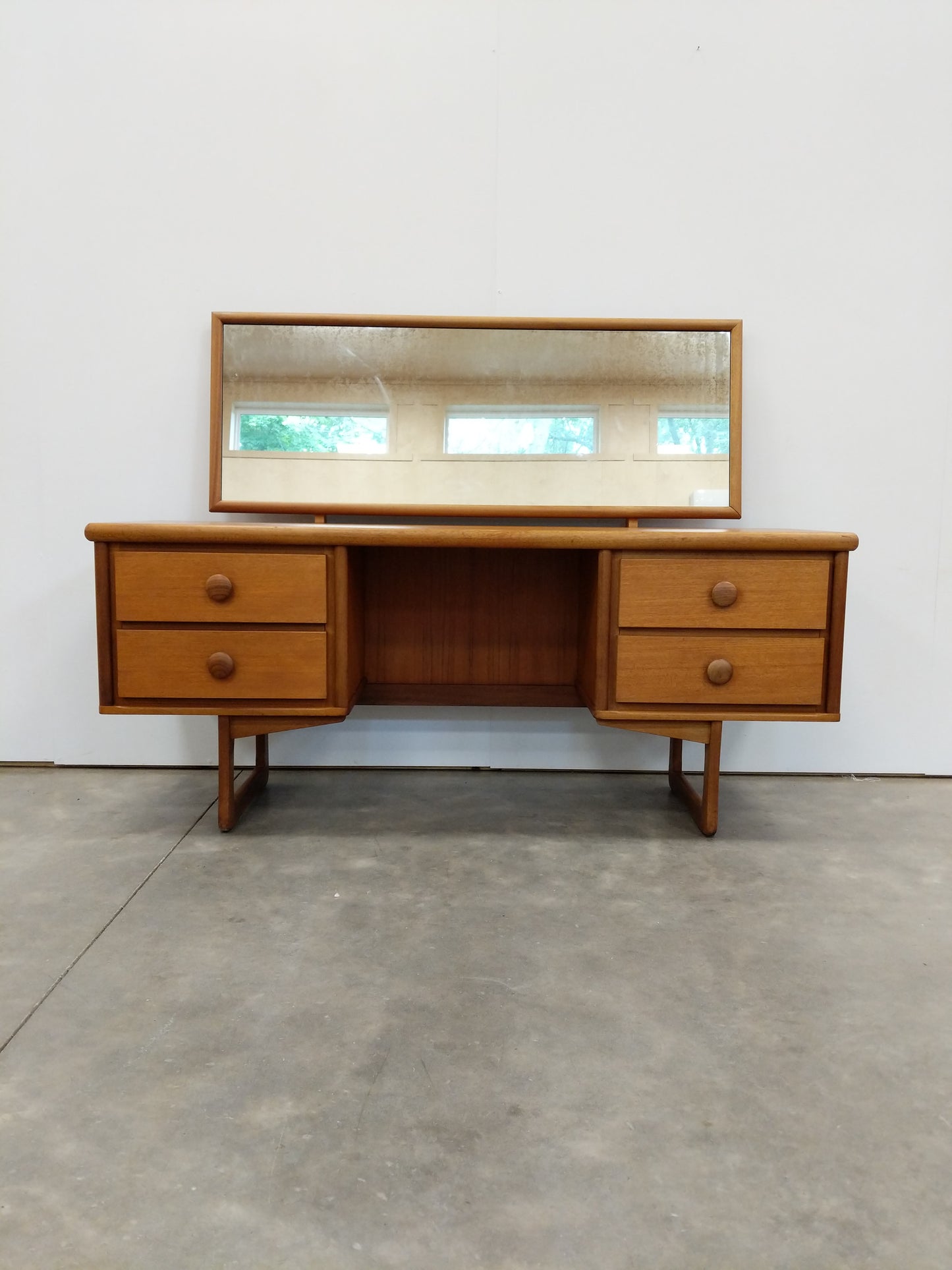 Vintage Mid Century Modern Teak Vanity Desk