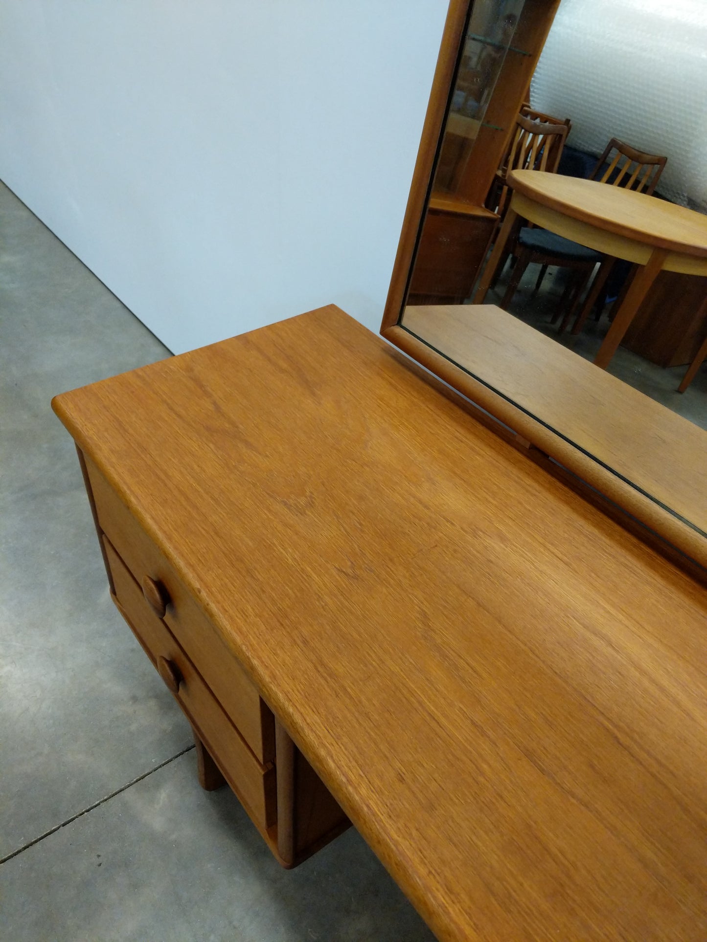Vintage Mid Century Modern Teak Vanity Desk