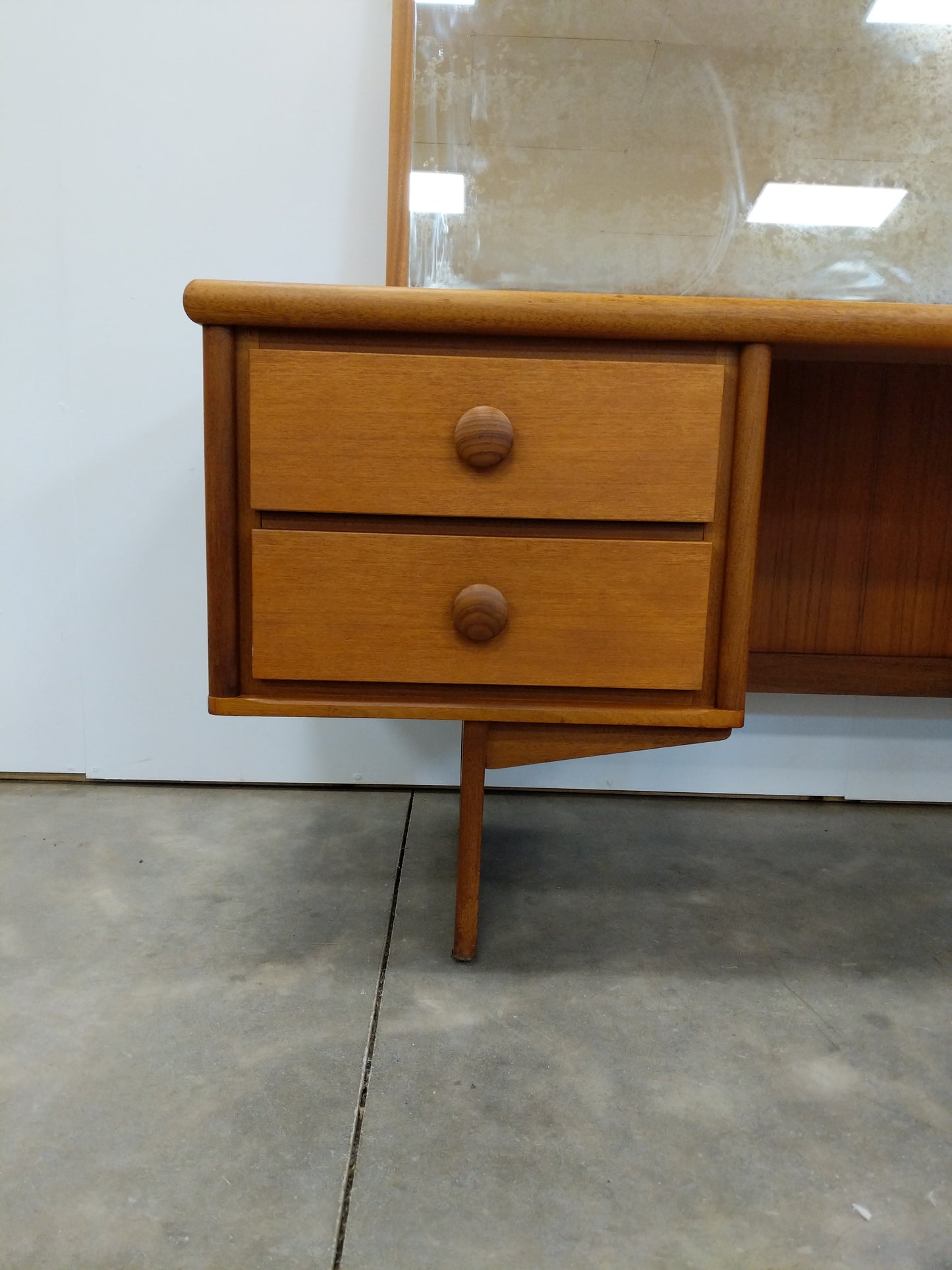 Vintage Mid Century Modern Teak Vanity Desk