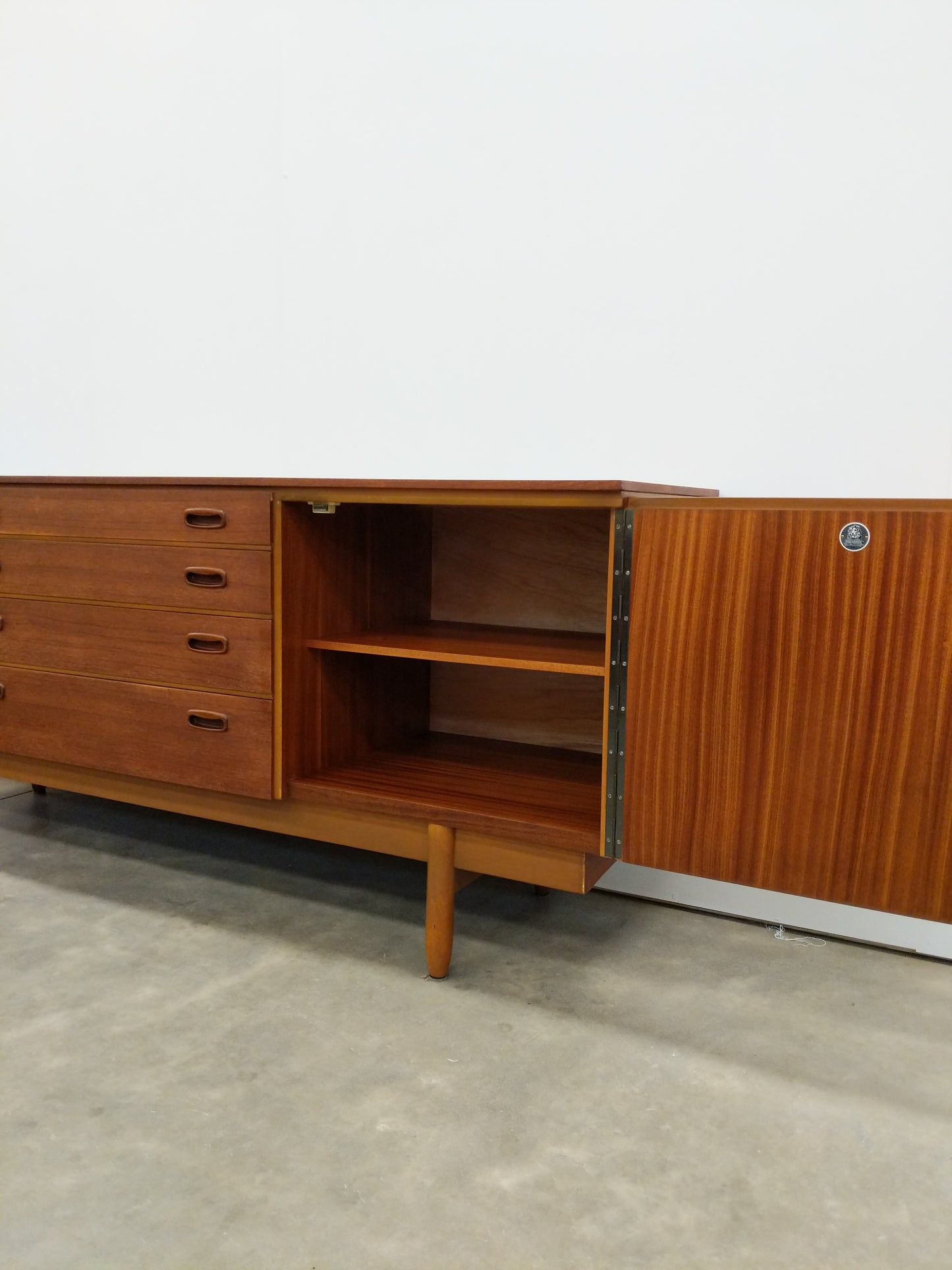 Vintage Mid Century Modern Teak Credenza by Validity Furniture