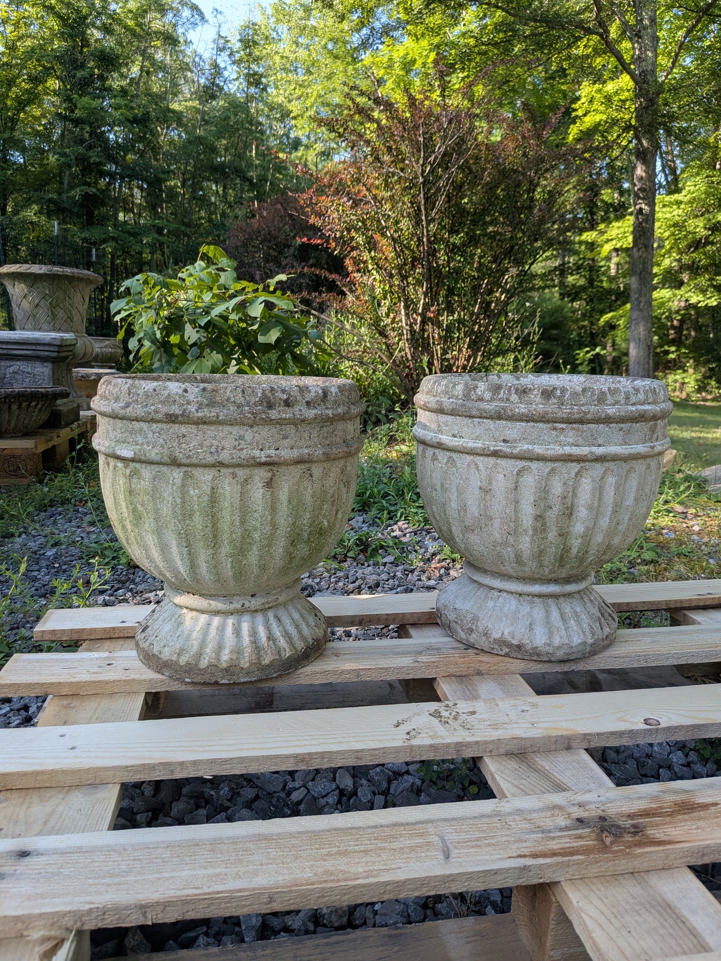 2 British Cast Stone Planters / Jardinieres