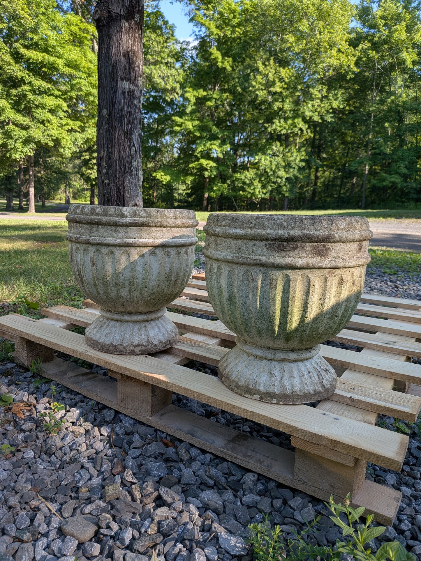 2 British Cast Stone Planters / Jardinieres