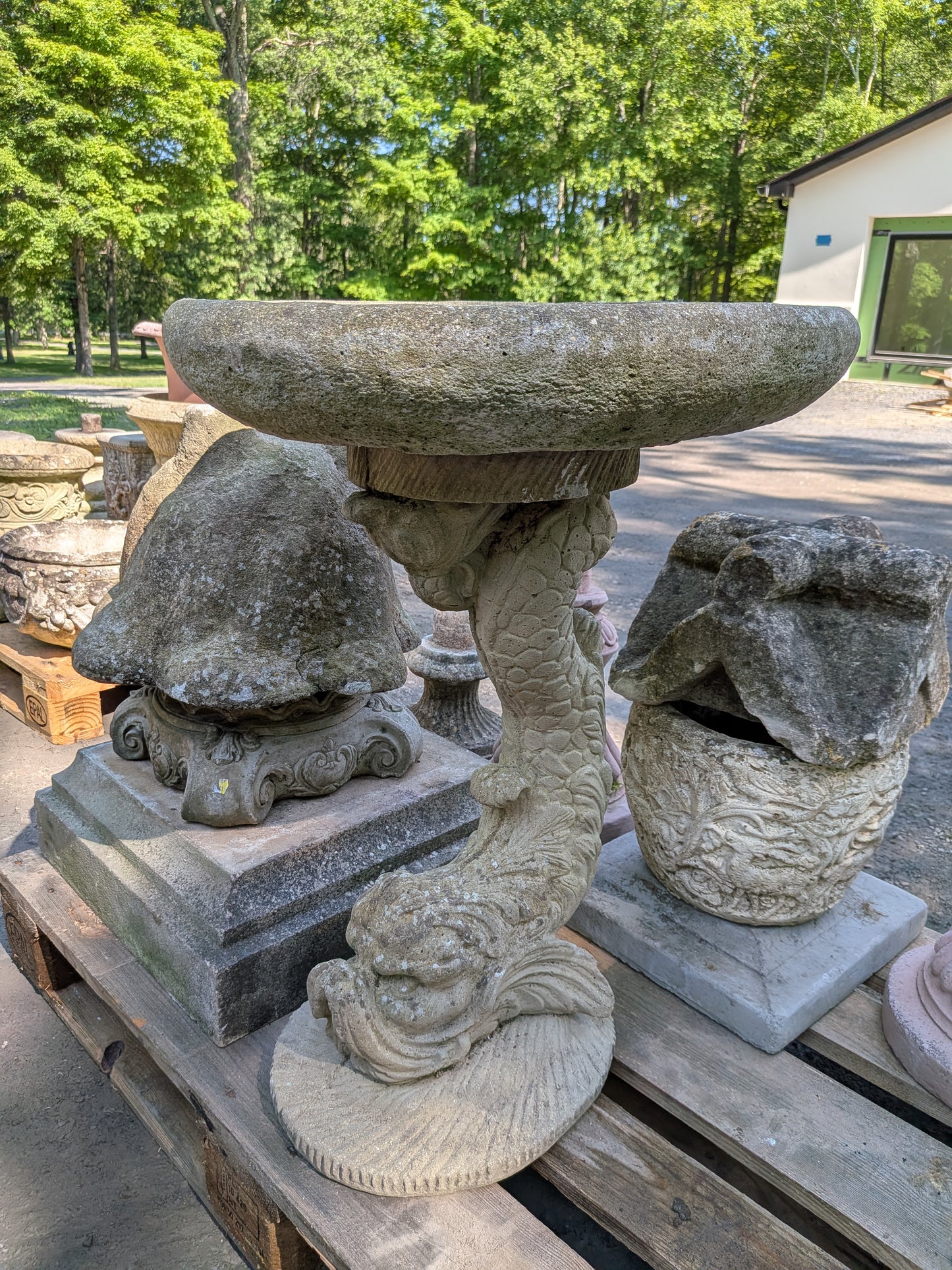 British Cast Stone Birdbath