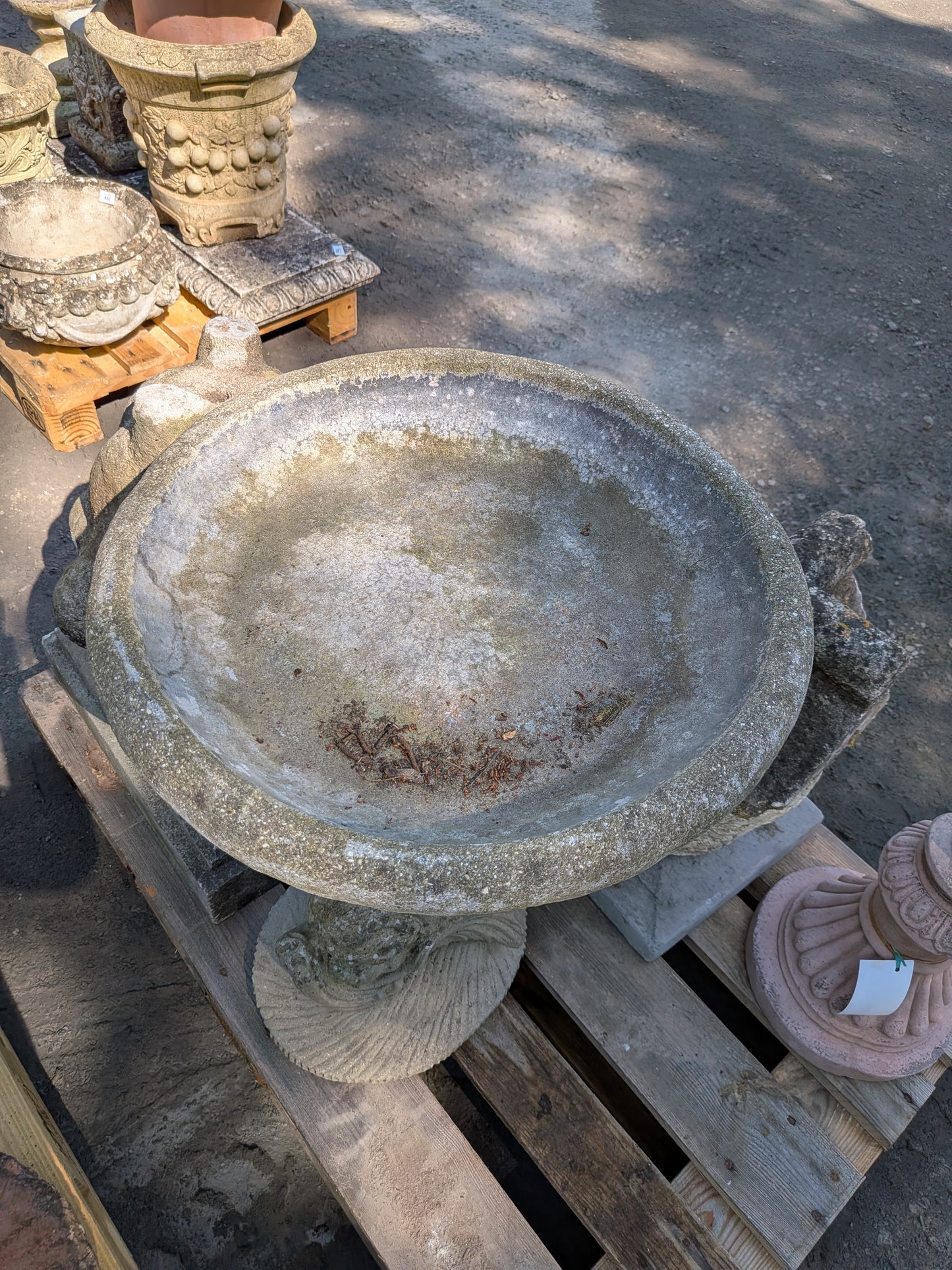 British Cast Stone Birdbath