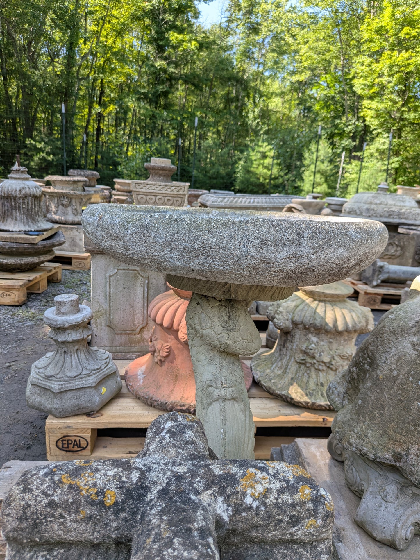British Cast Stone Birdbath