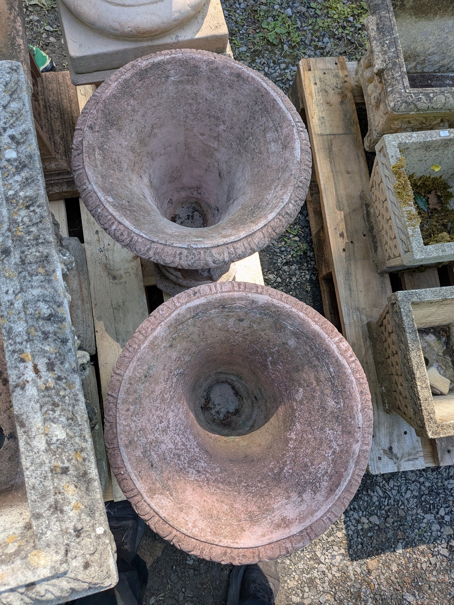 2 British Cast Stone Planters / Jardinieres
