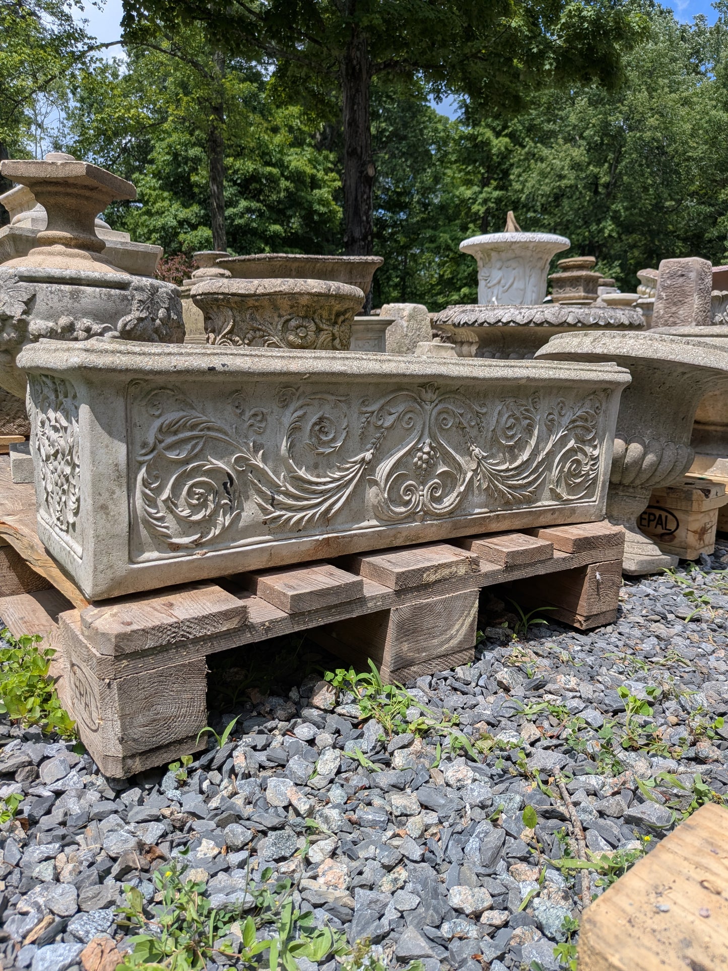 British Cast Stone Planter / Jardiniere
