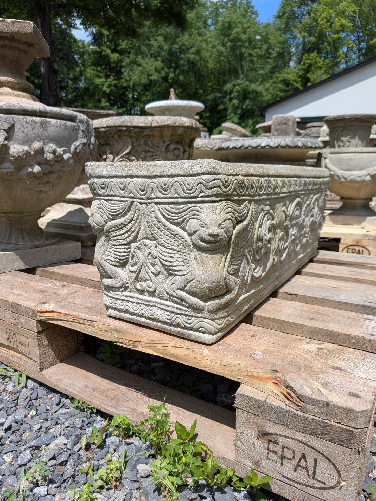 British Cast Stone Planter / Jardiniere