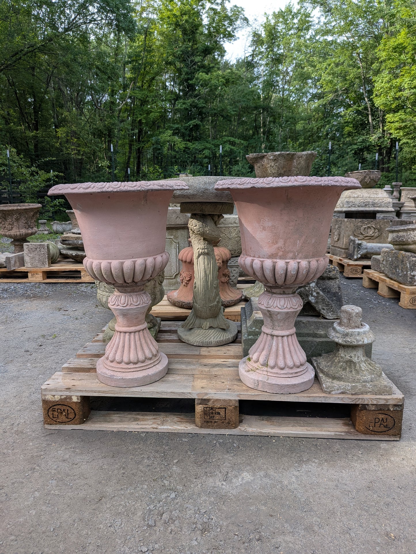 2 British Cast Stone Planters / Jardinieres