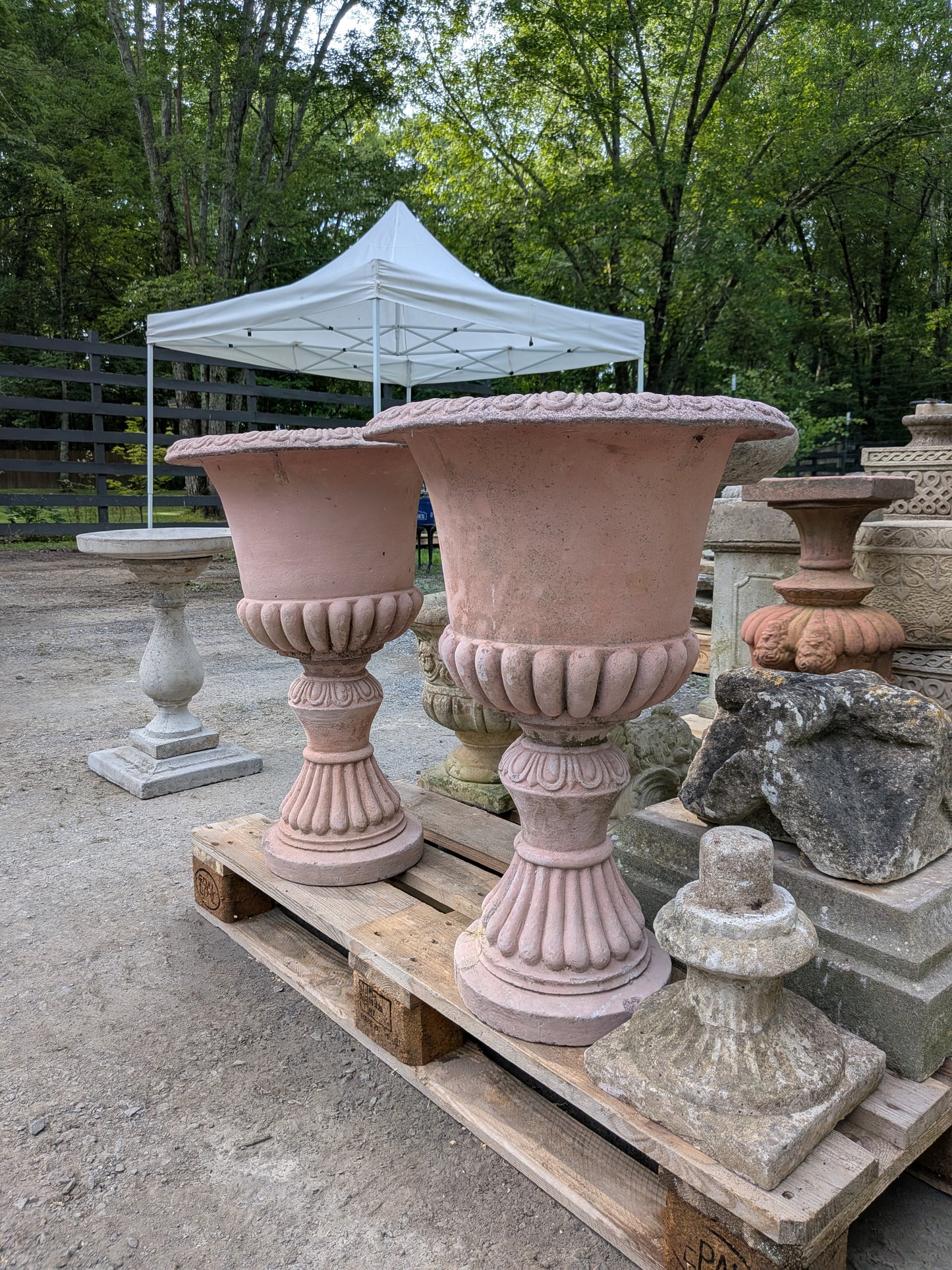 2 British Cast Stone Planters / Jardinieres