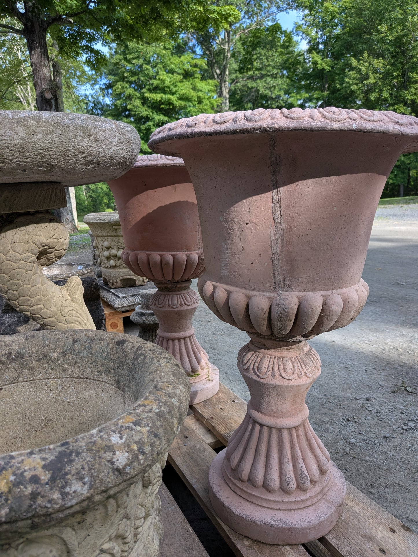 2 British Cast Stone Planters / Jardinieres