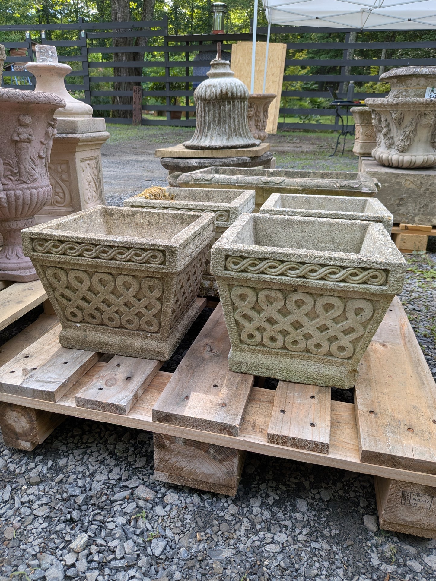4 British Cast Stone Planters / Jardinieres
