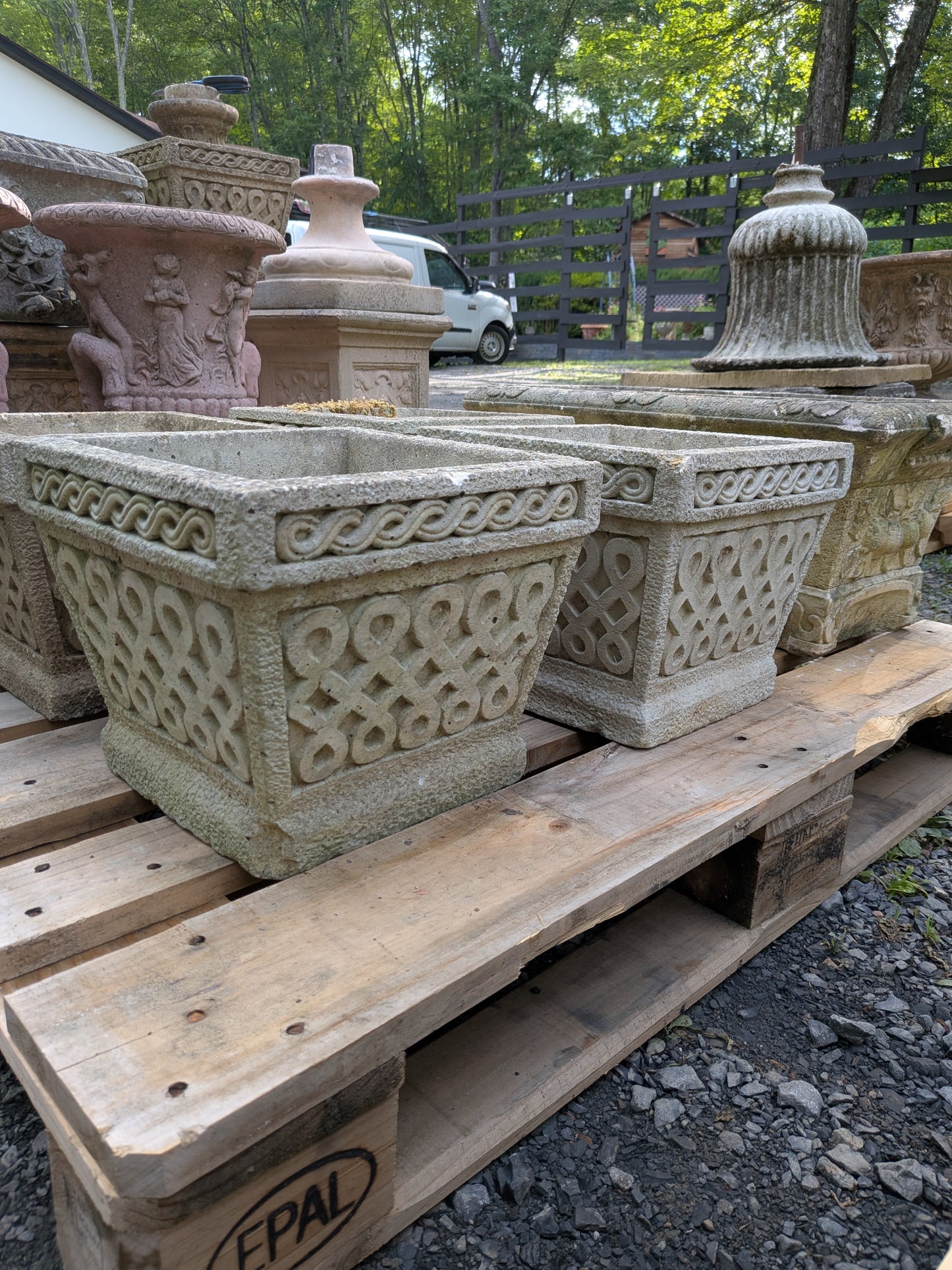 4 British Cast Stone Planters / Jardinieres