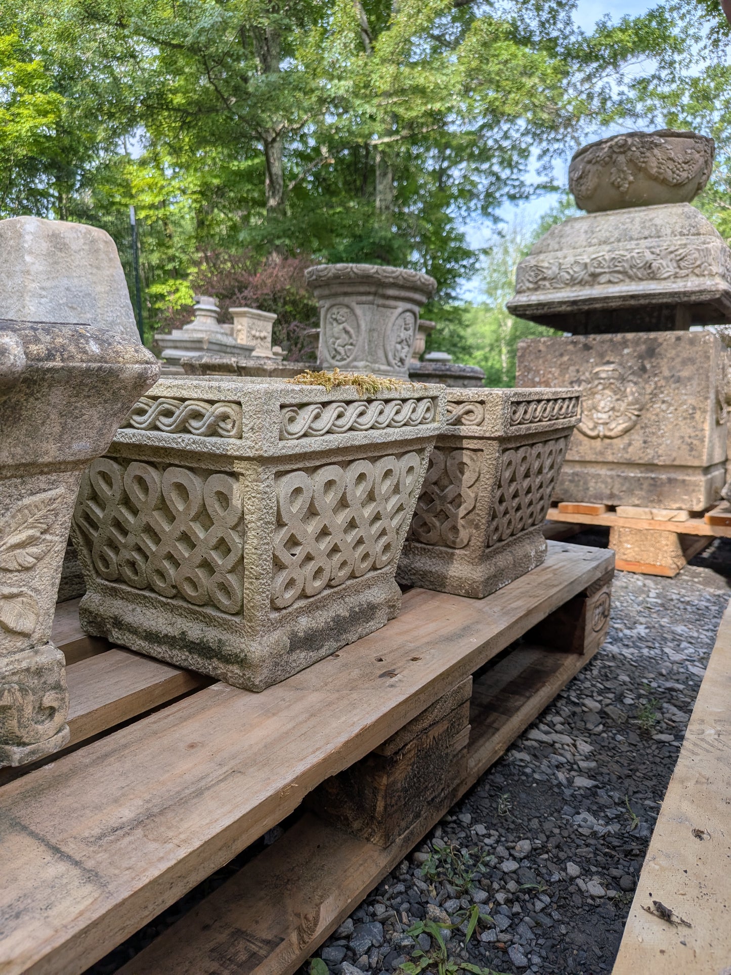 4 British Cast Stone Planters / Jardinieres