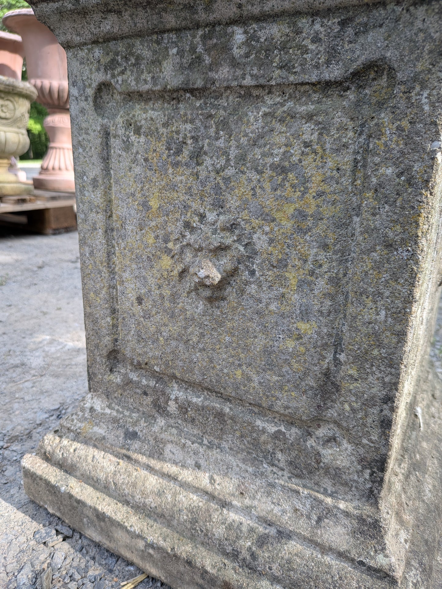 British Cast Stone Planter / Jardiniere on Plinth