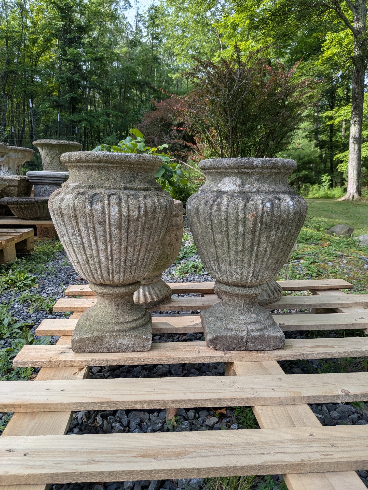 2 British Cast Stone Planters / Jardinieres