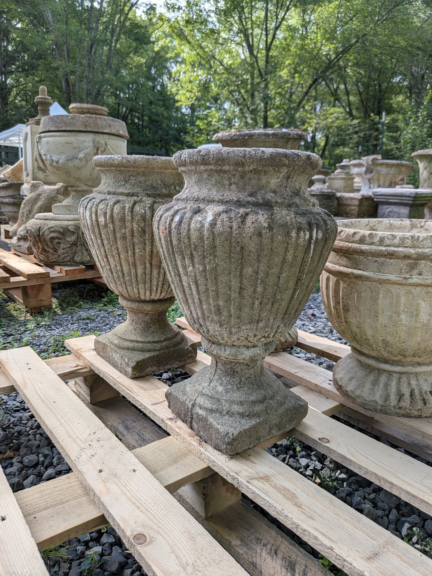 2 British Cast Stone Planters / Jardinieres