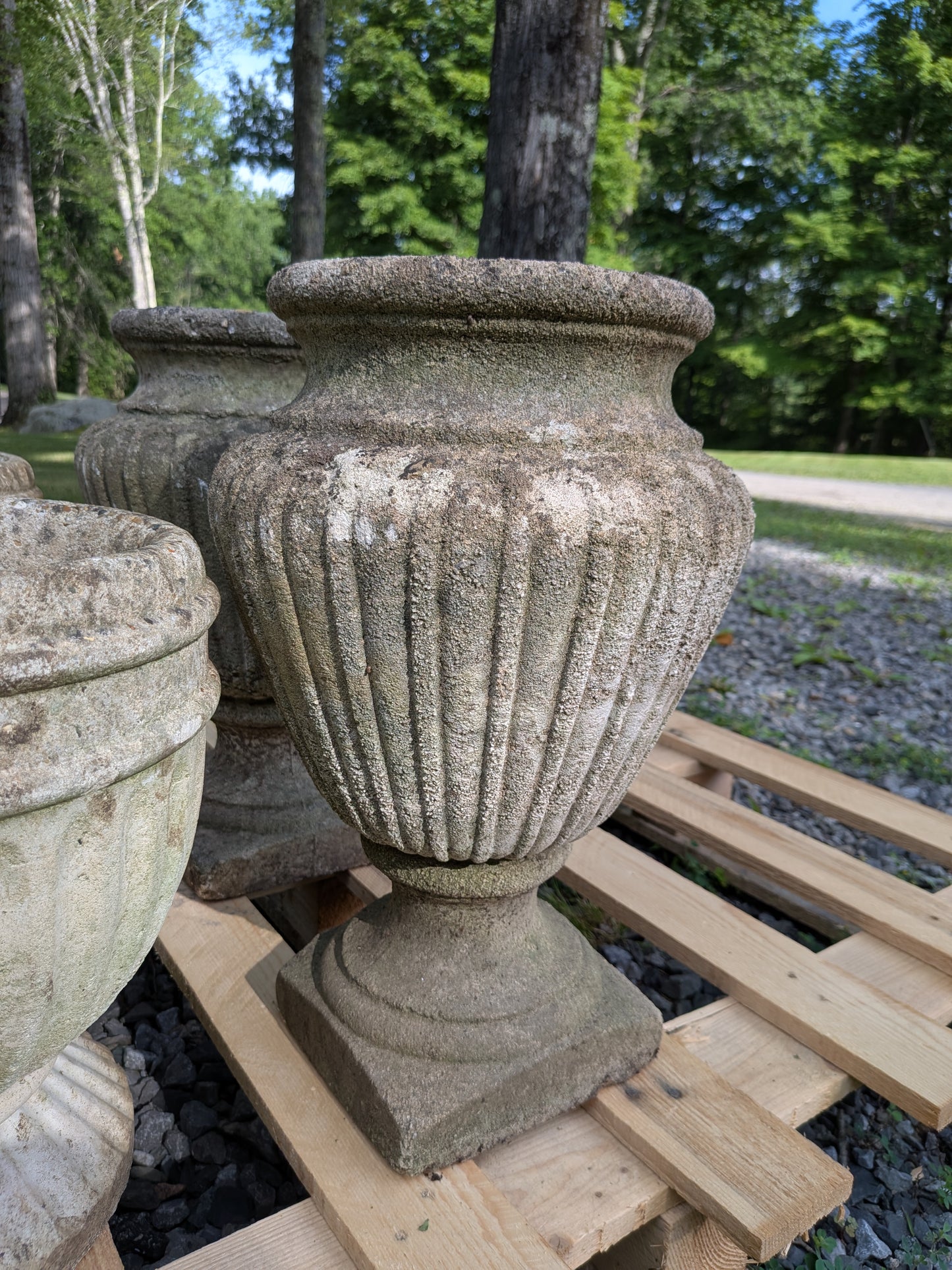 2 British Cast Stone Planters / Jardinieres