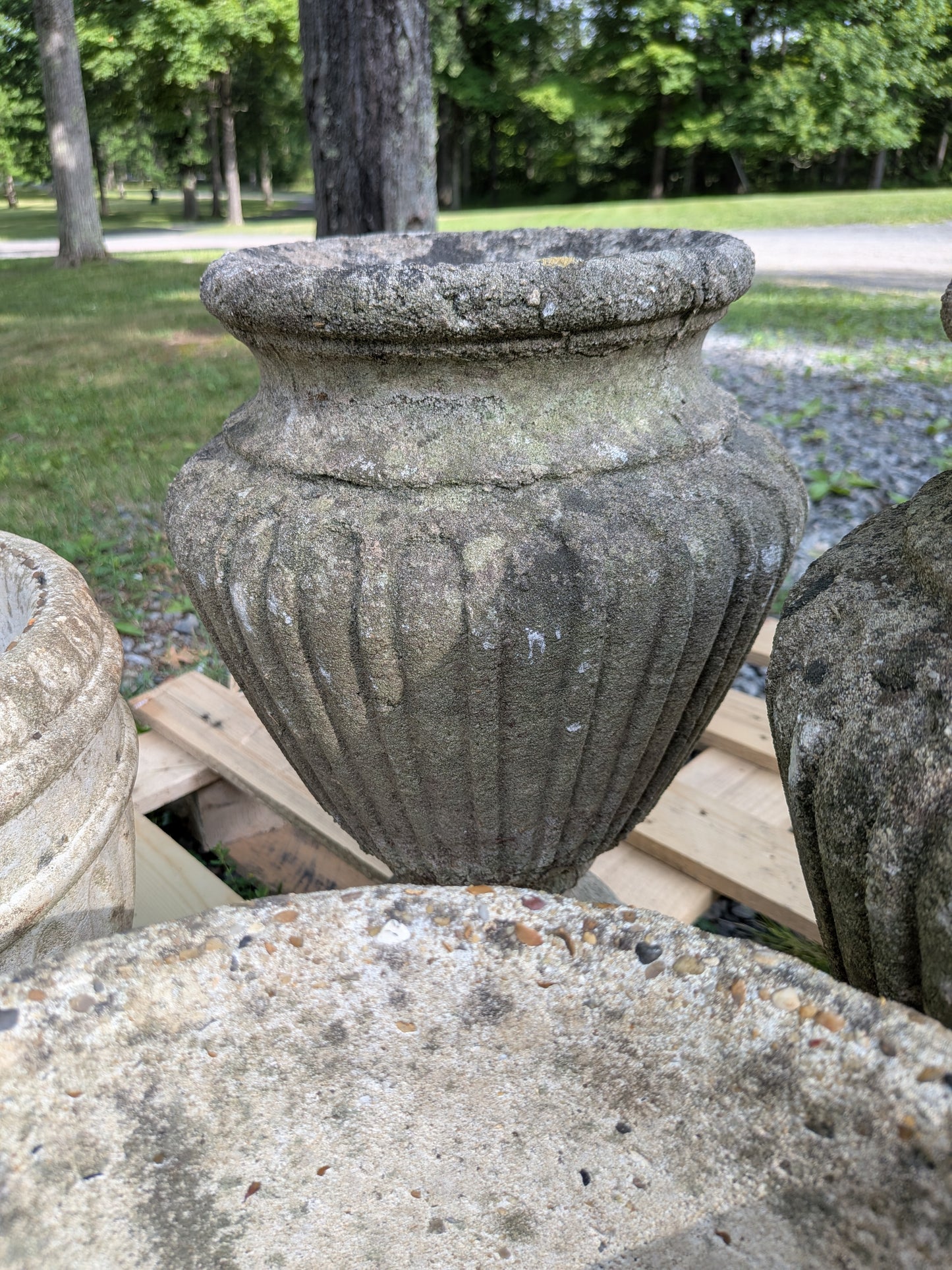 2 British Cast Stone Planters / Jardinieres