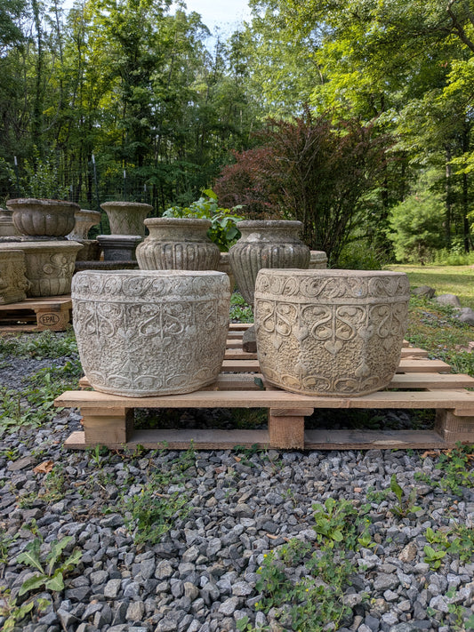 2 British Cast Stone Planters / Jardinieres
