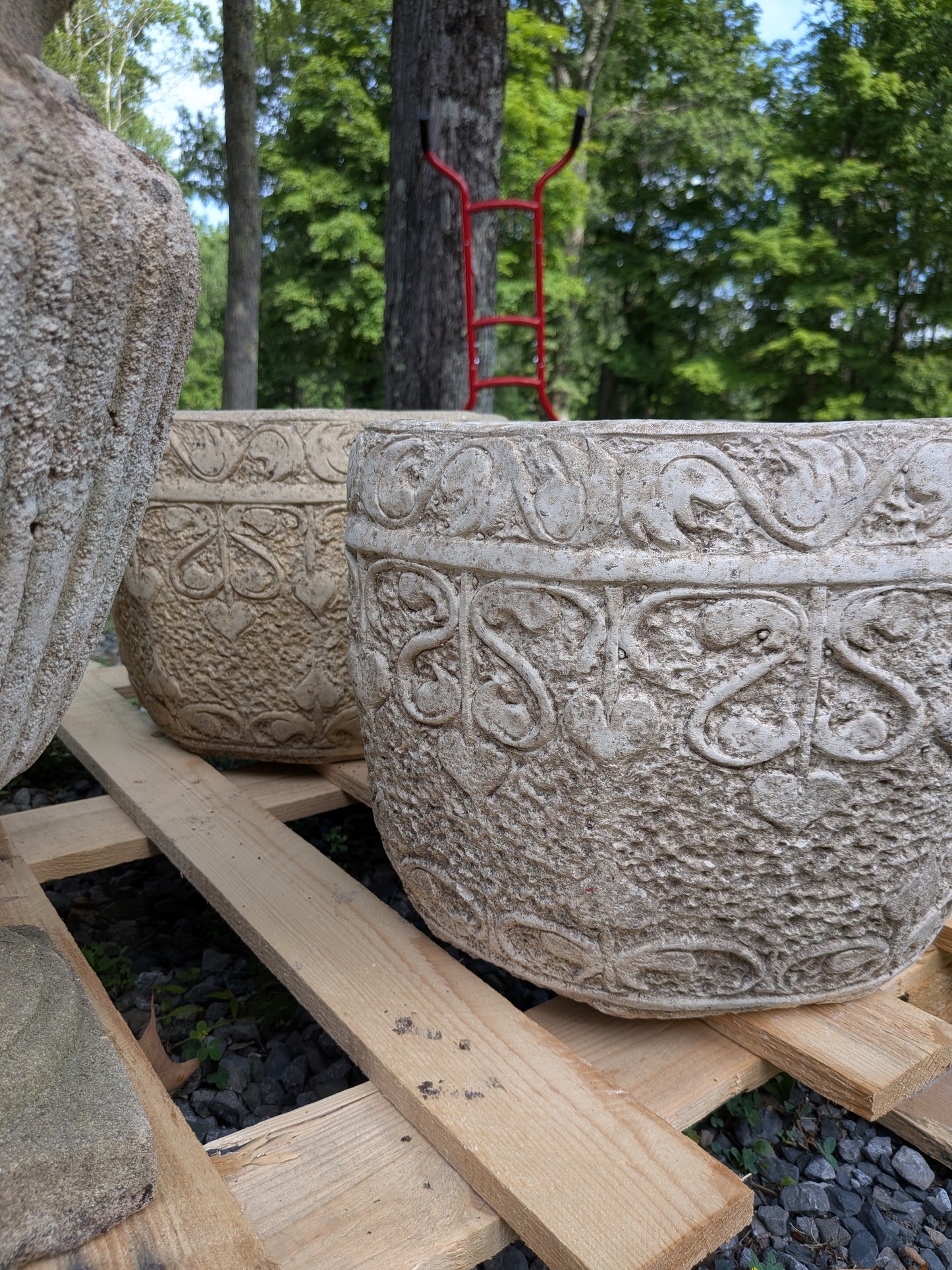 2 British Cast Stone Planters / Jardinieres