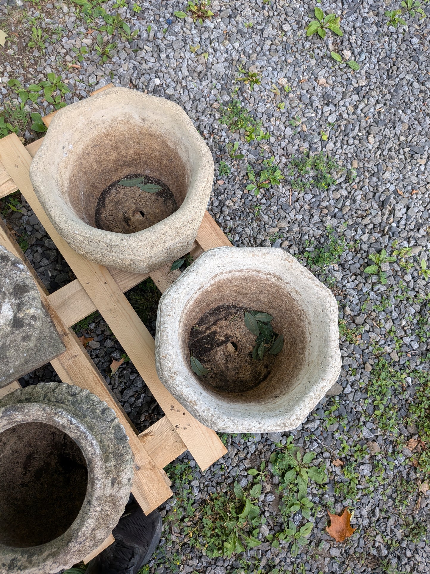 2 British Cast Stone Planters / Jardinieres