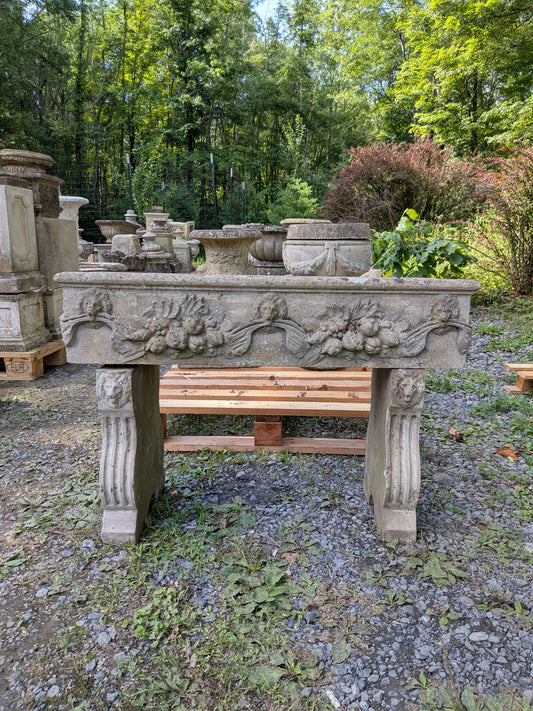 British Cast Stone Planter / Jardiniere Raised on Supports
