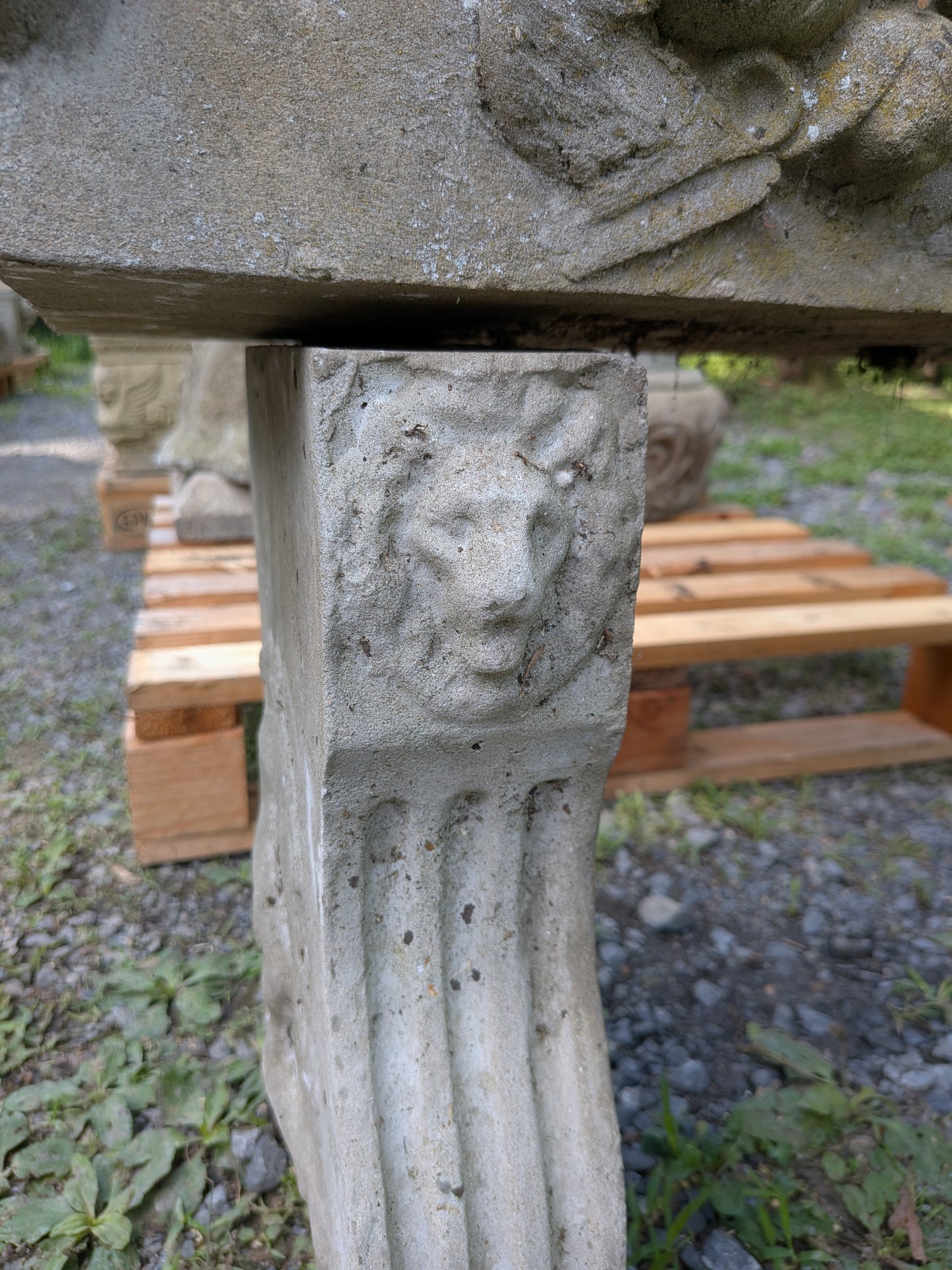 British Cast Stone Planter / Jardiniere Raised on Supports