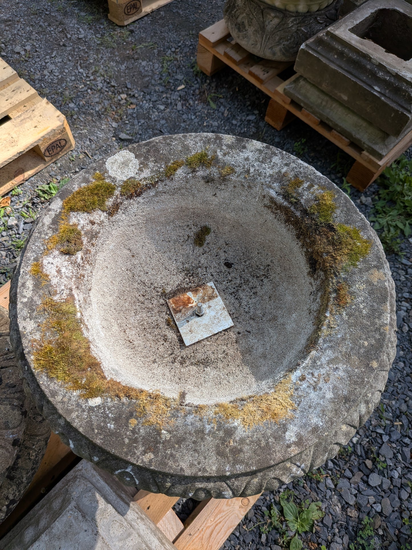 British Cast Stone Planter / Jardiniere on Plinth