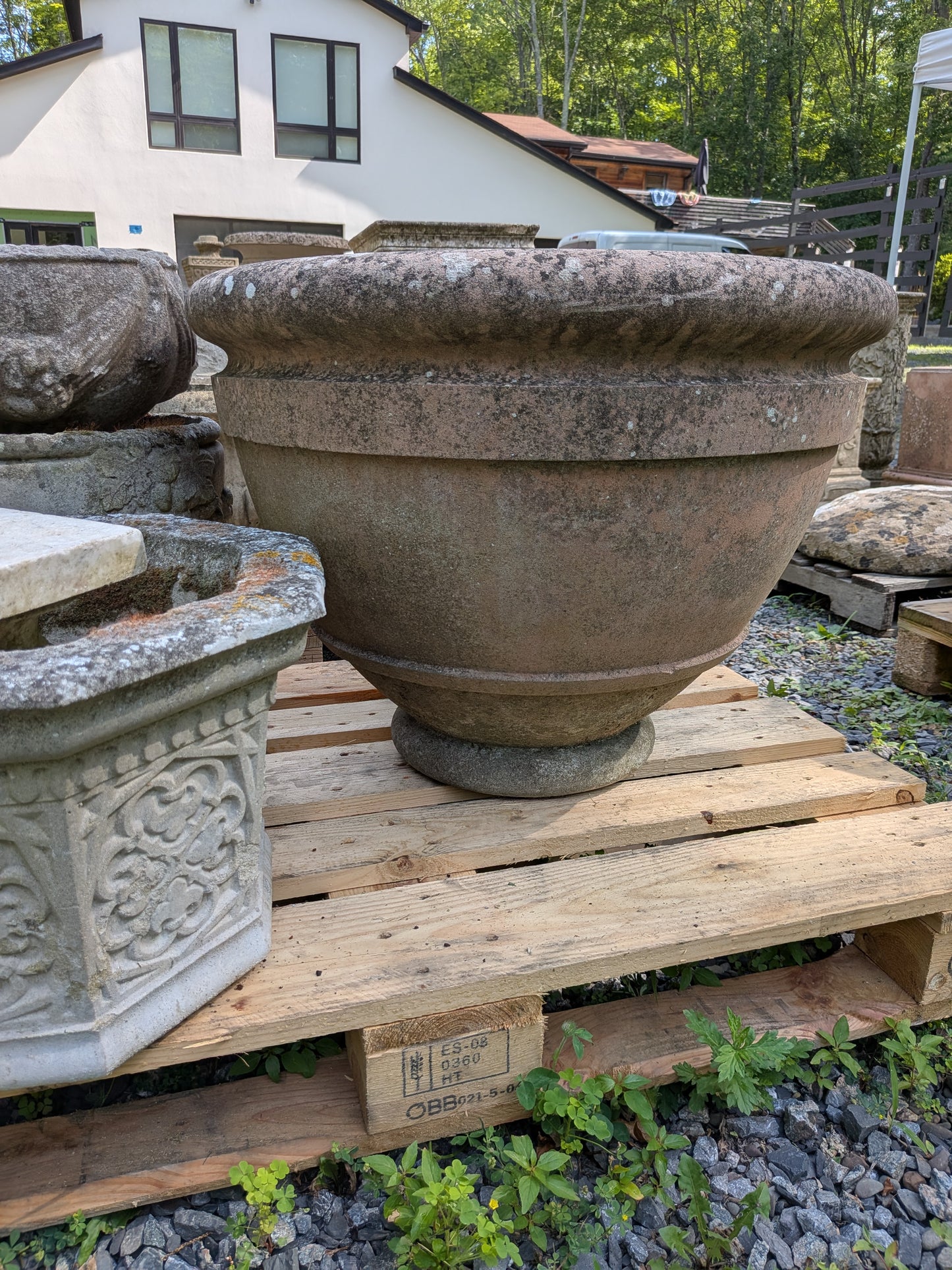 British Cast Stone Planter / Jardiniere