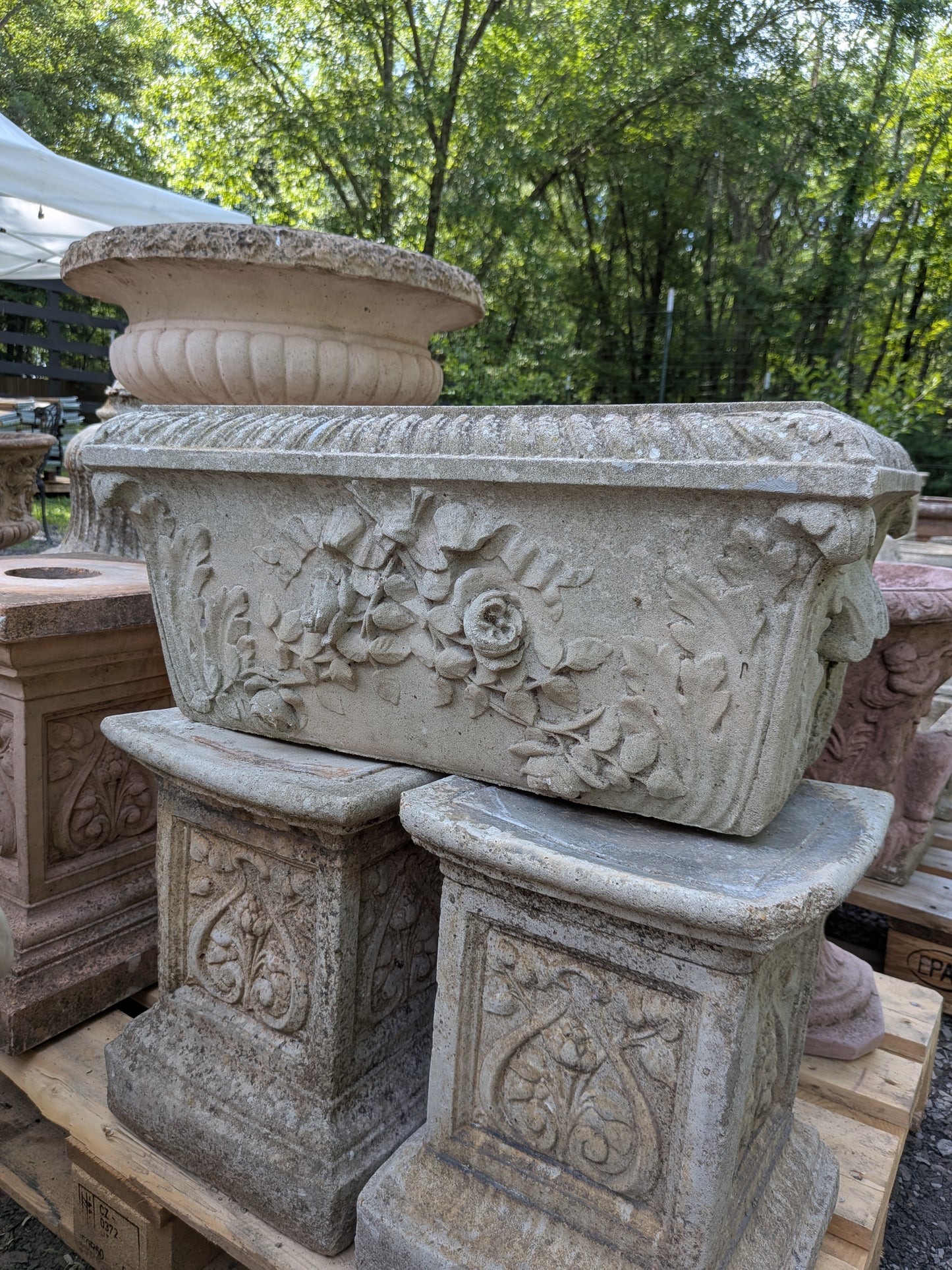 British Cast Stone Planter / Jardiniere
