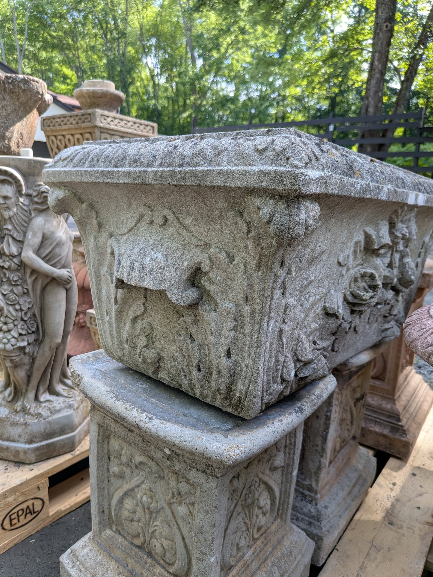 British Cast Stone Planter / Jardiniere