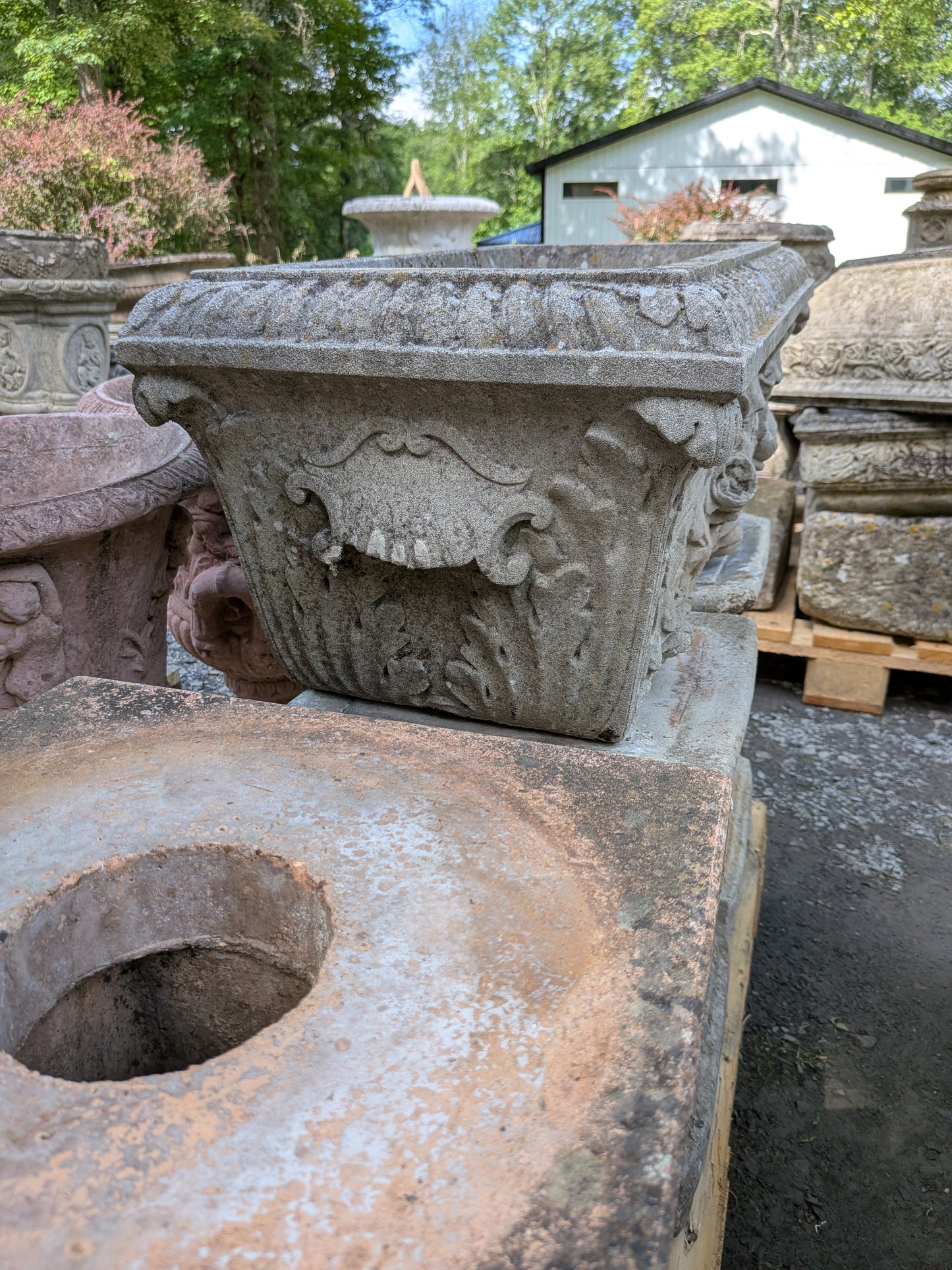 British Cast Stone Planter / Jardiniere