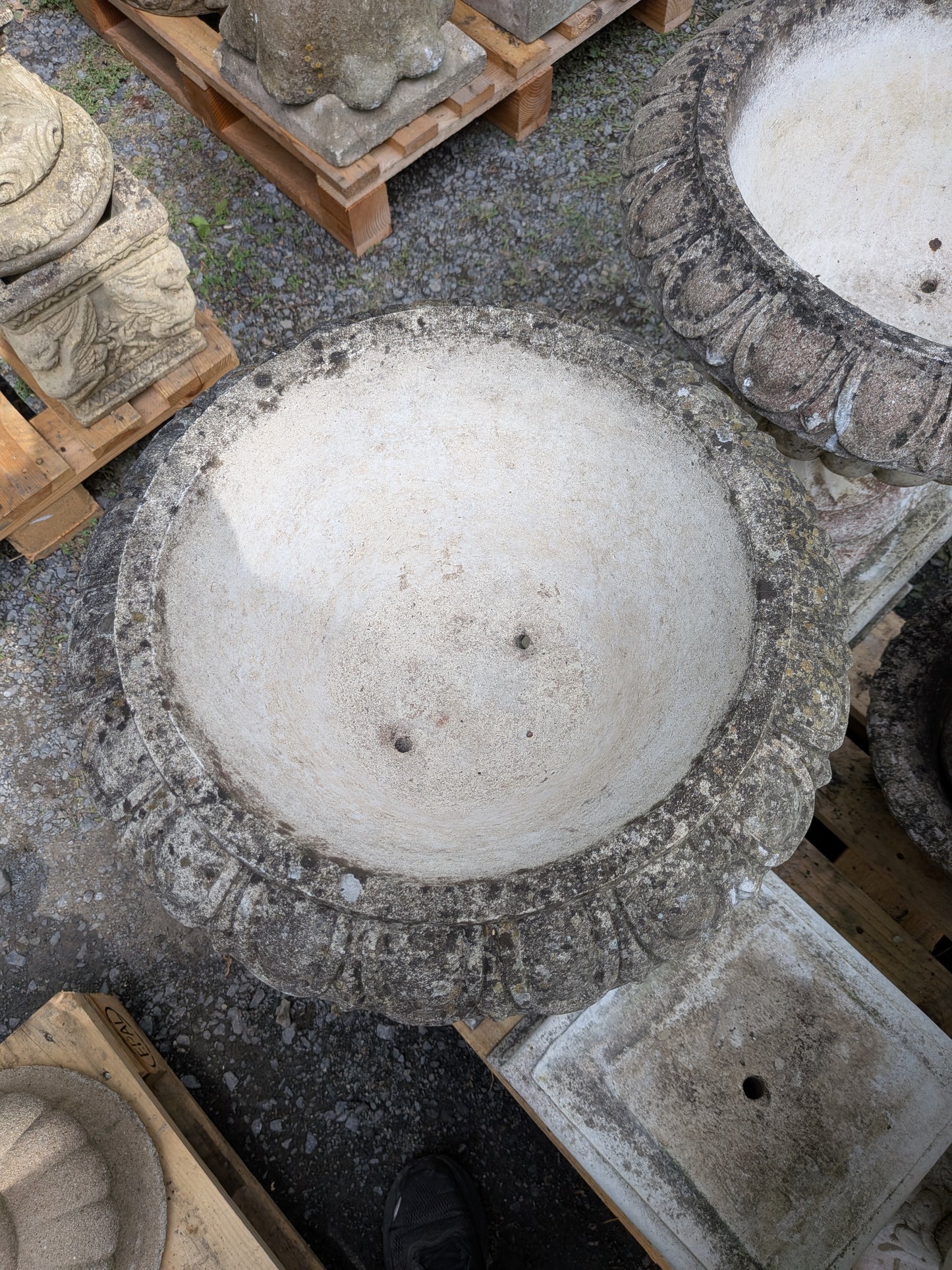 Pair of British Cast Stone Planters / Jardinieres on Plinths