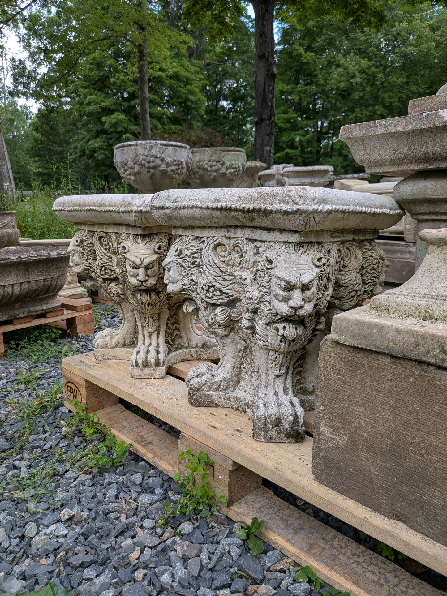 2 British Cast Stone Seats / Plinths